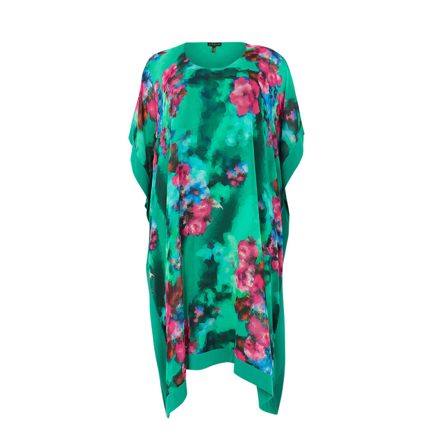 YOEK gebloemde jurk groen roze blauw