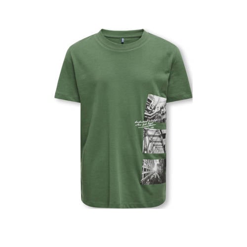KIDS ONLY BOY T-shirt KOBTOMMI met printopdruk groen