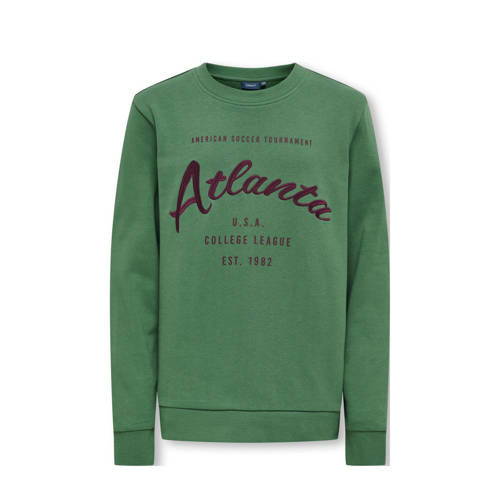 KIDS ONLY BOY sweater KOBHERMAND met printopdruk groen