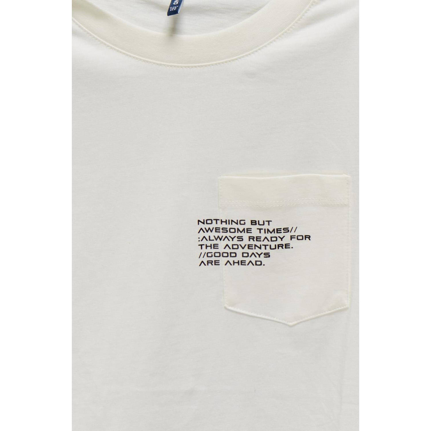 ONLY KIDS BOY T-shirt KOBMARINUS met tekst wit