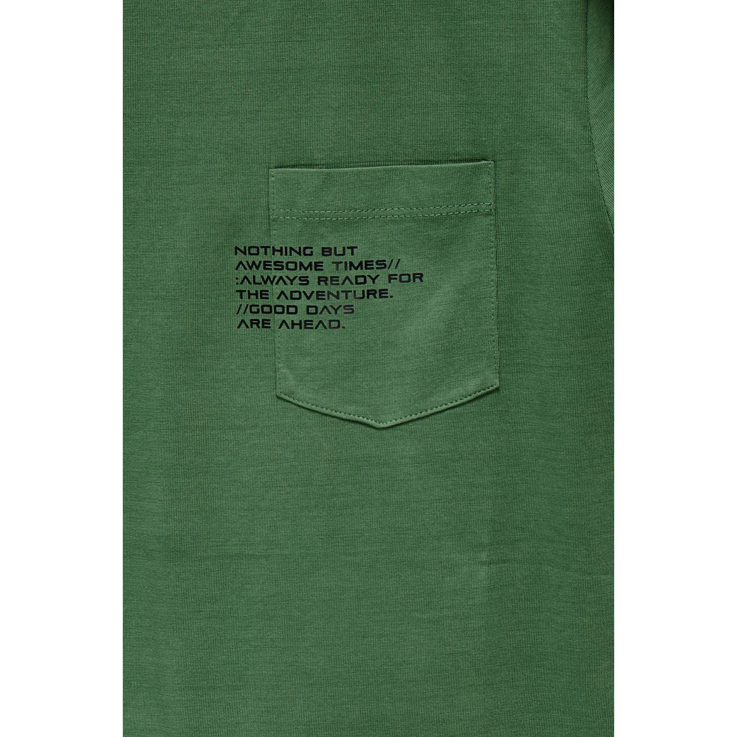ONLY KIDS BOY T-shirt KOBMARINUS met tekst groen