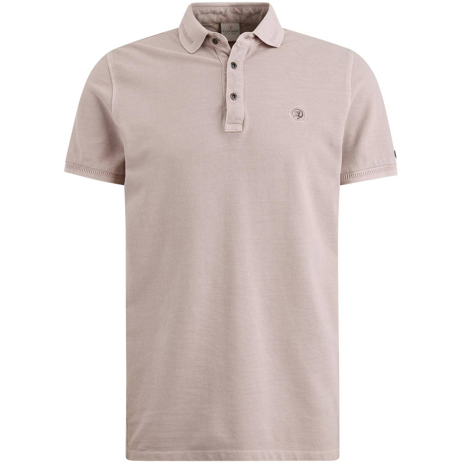 Cast Iron slim fit polo met logo oudroze