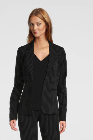 gestreepte getailleerde blazer Manja V zwart