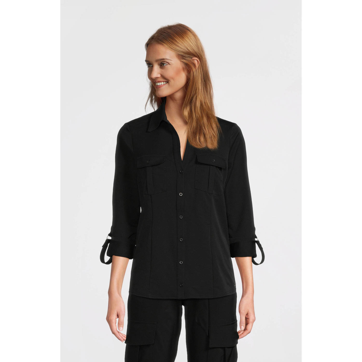 TQ-Amsterdam blouse Gwen O van travelstof zwart