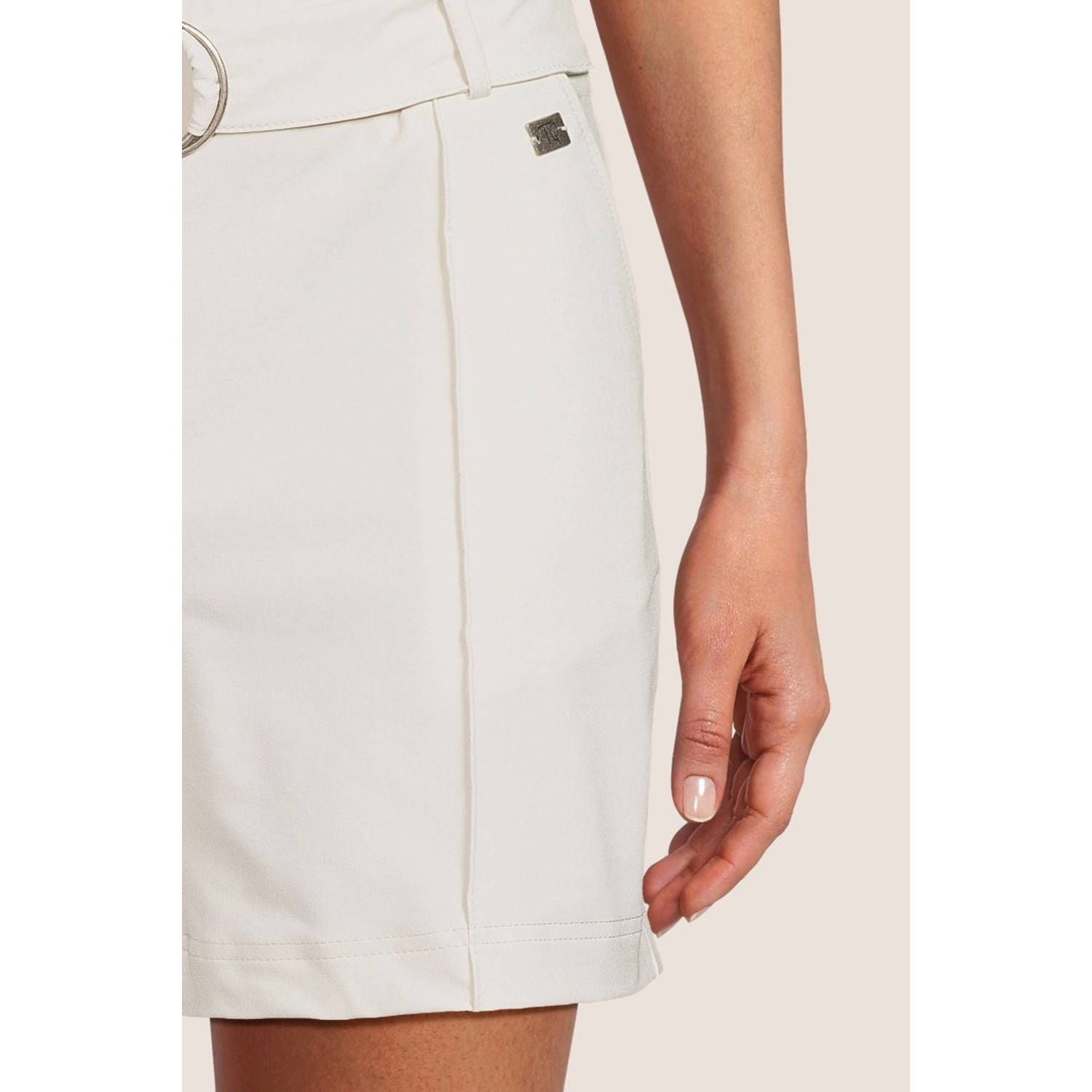 TQ-Amsterdam high waist straight fit broek Roos van travelstof ecru