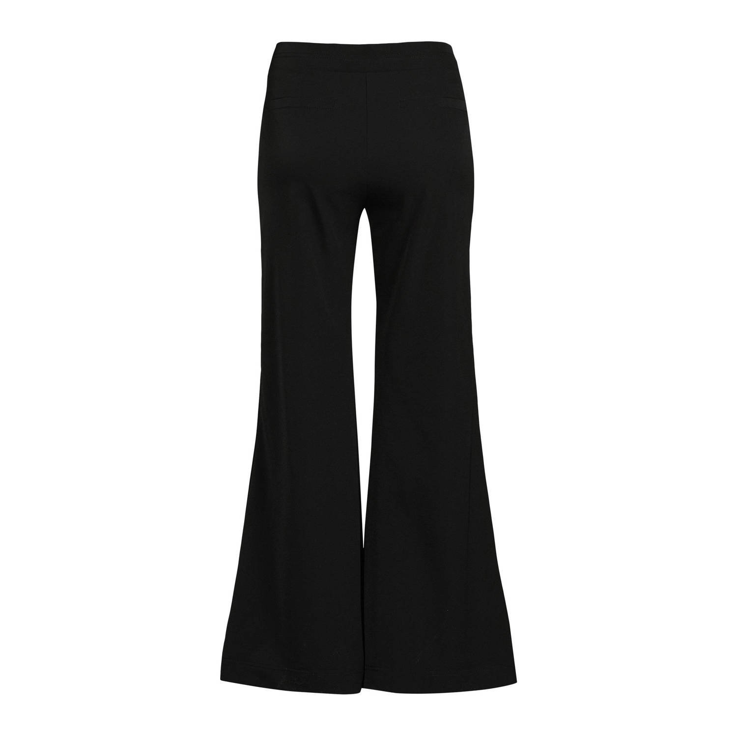 TQ-Amsterdam flared broek Victoria van travelstof zwart