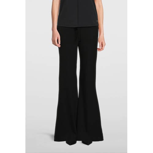 TQ-Amsterdam flared broek Victoria van travelstof zwart afbeelding