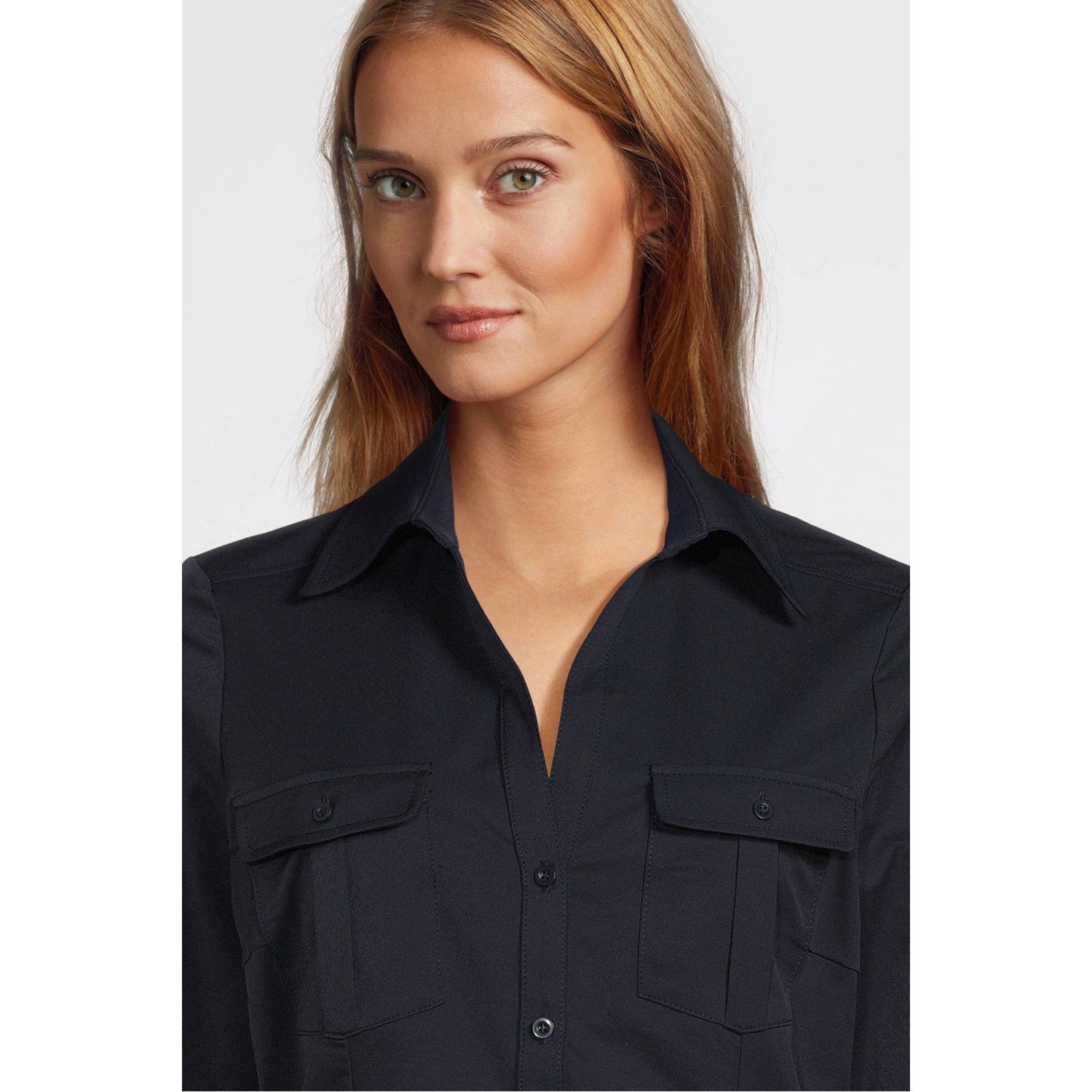 TQ-Amsterdam blouse Gwen O van travelstof donkerblauw