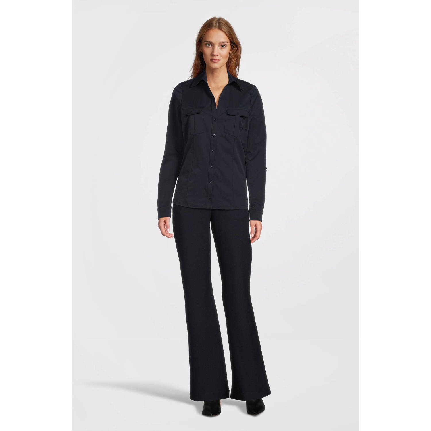 TQ-Amsterdam blouse Gwen O van travelstof donkerblauw