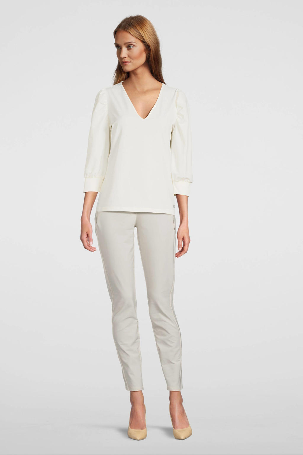 TQ-Amsterdam regular fit broek Maud creme