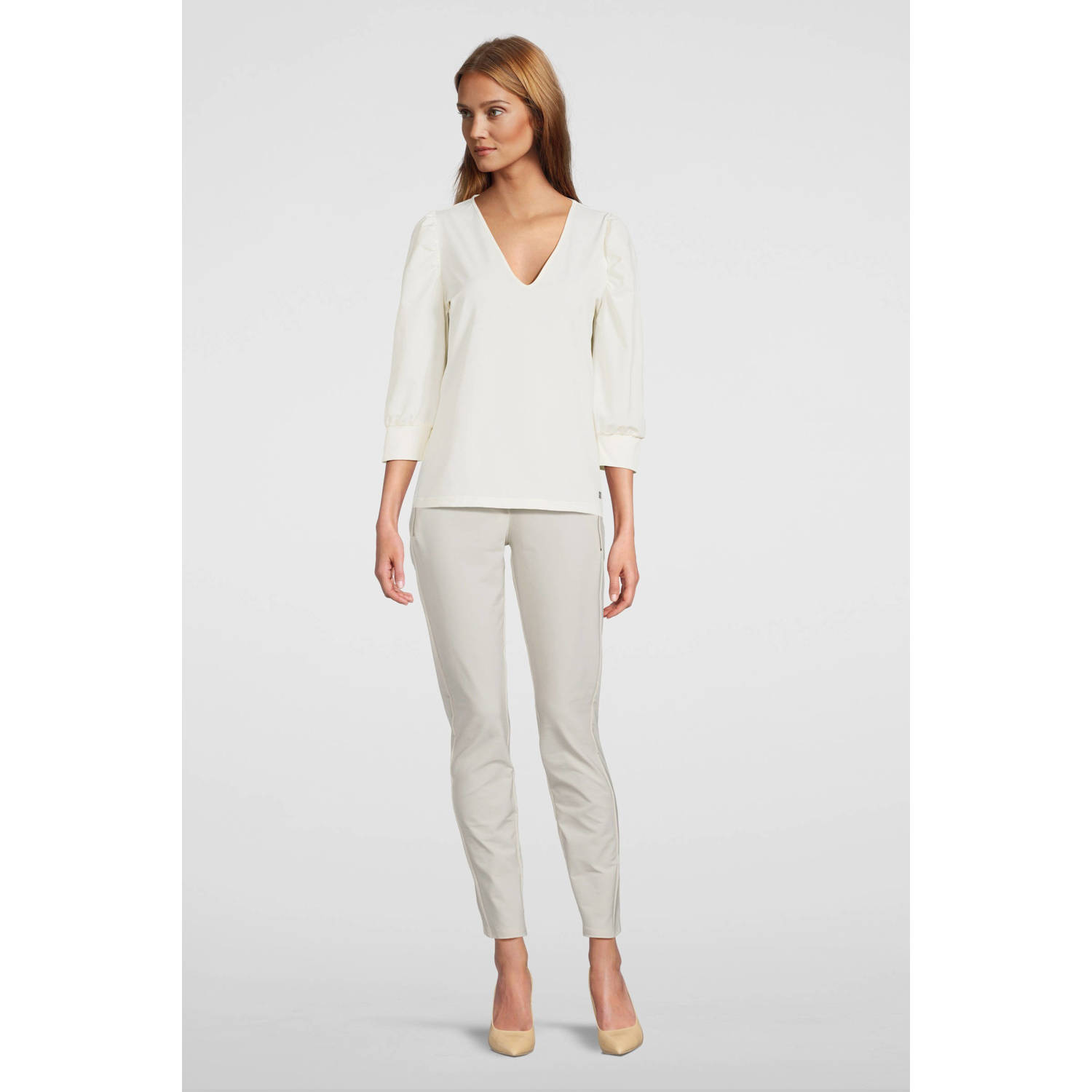 TQ-Amsterdam regular fit broek Maud creme