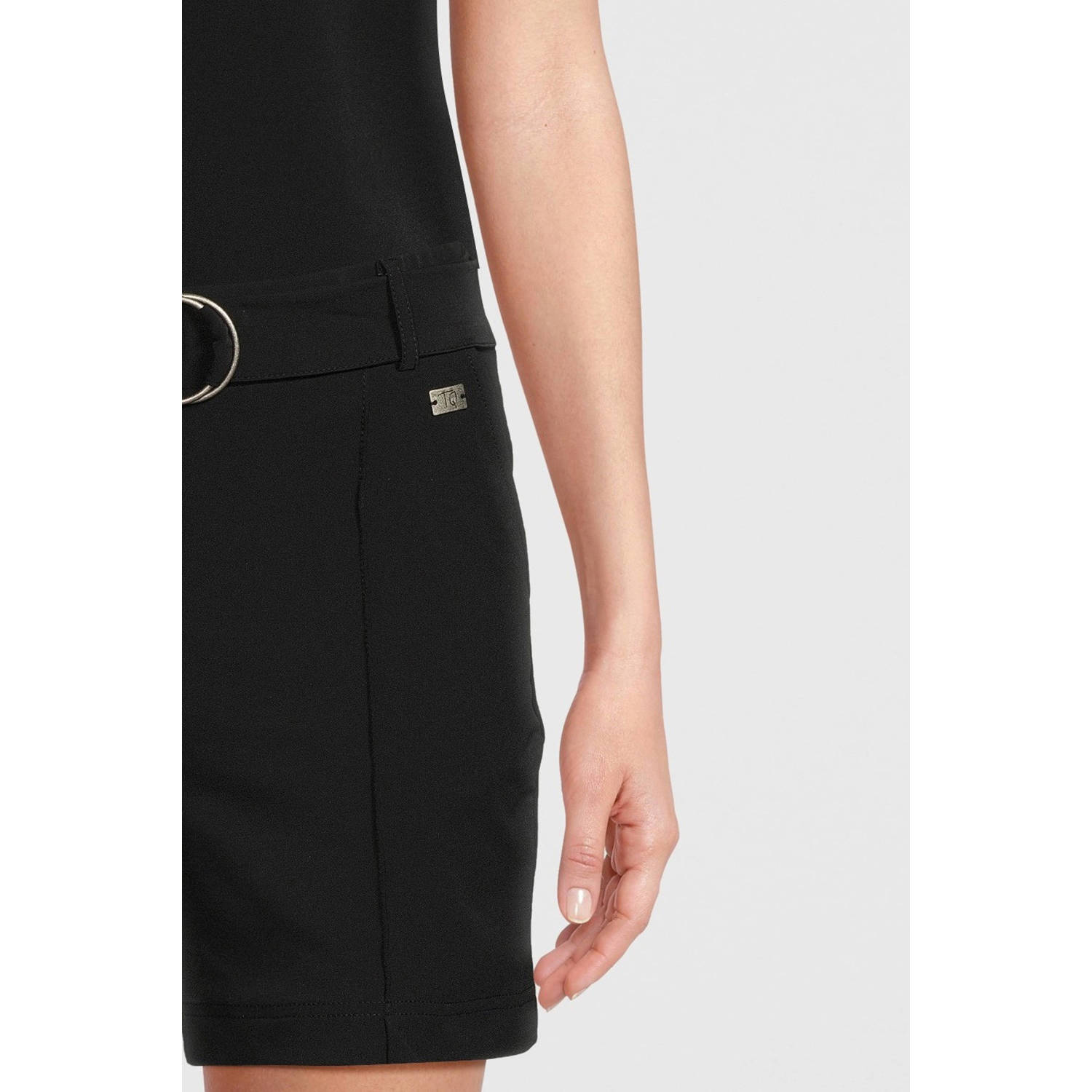 TQ-Amsterdam high waist straight fit broek Roos van travelstof zwart