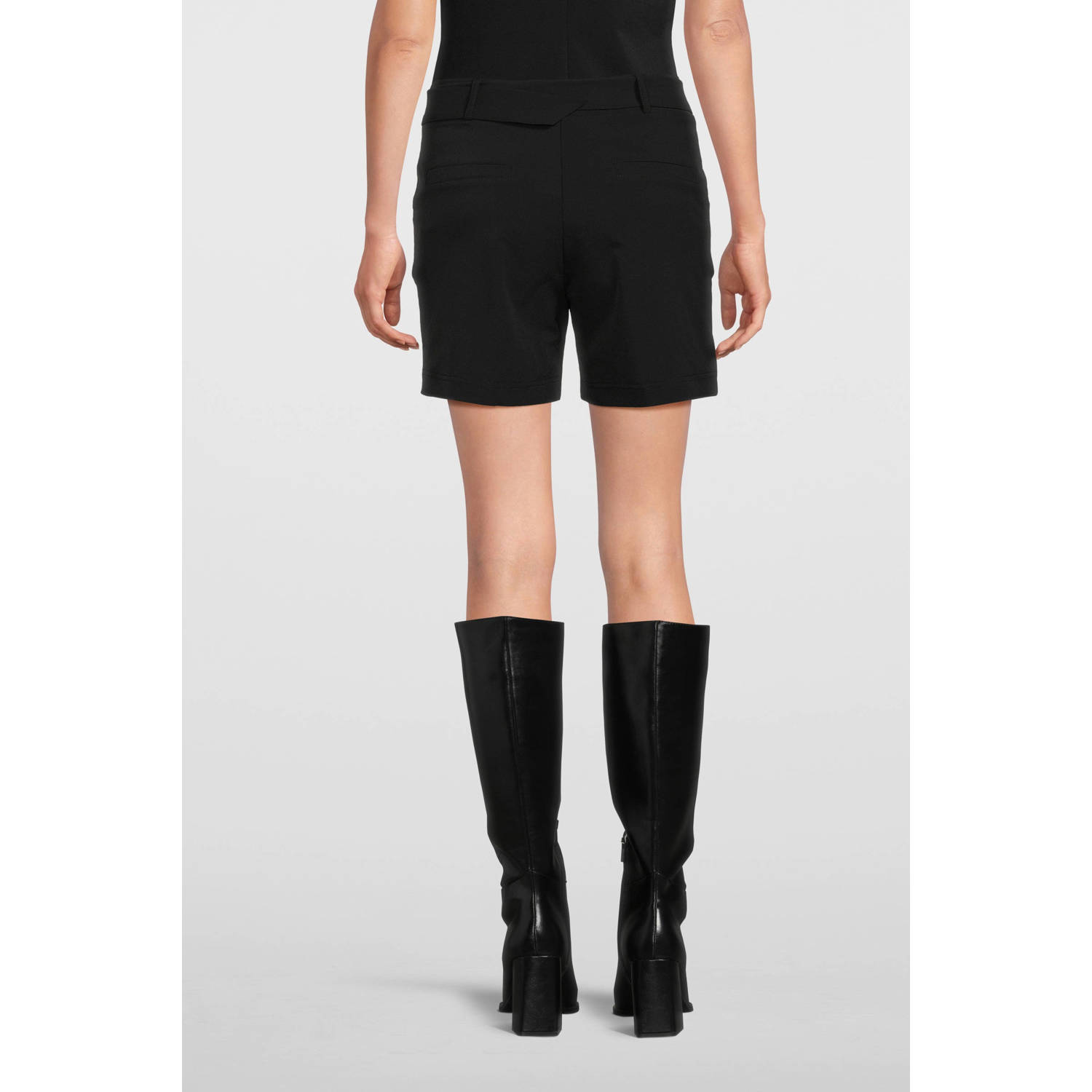TQ-Amsterdam high waist straight fit broek Roos van travelstof zwart