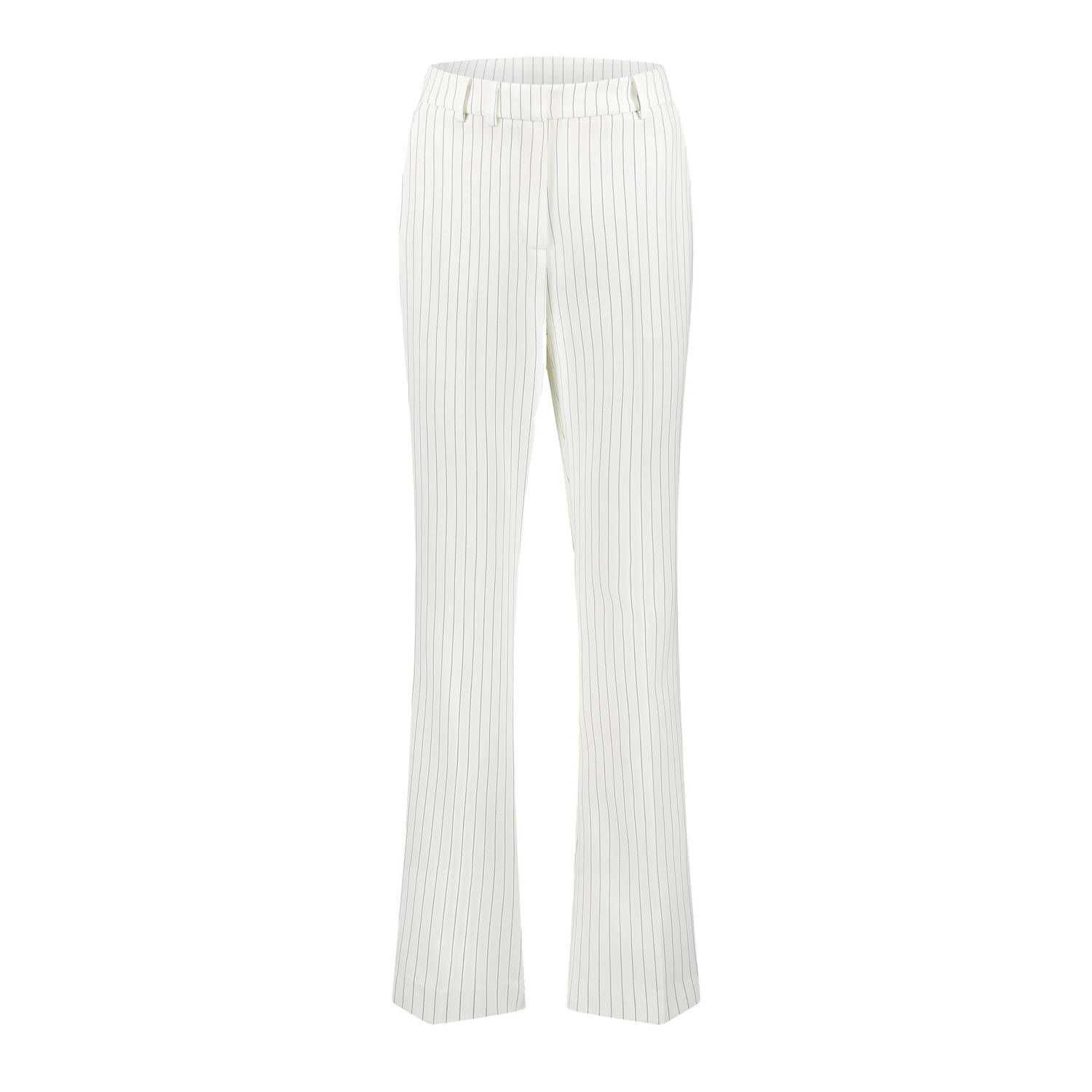 Fifth House x Chantal Janzen gestreepte high waist straight fit pantalon Ally ecru