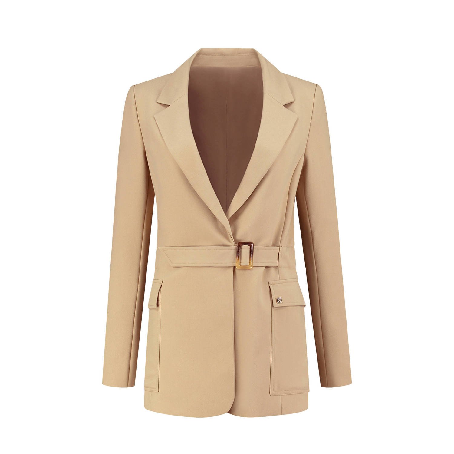 Fifth House x Chantal Janzen getailleerde blazer Addison met ceintuur camel