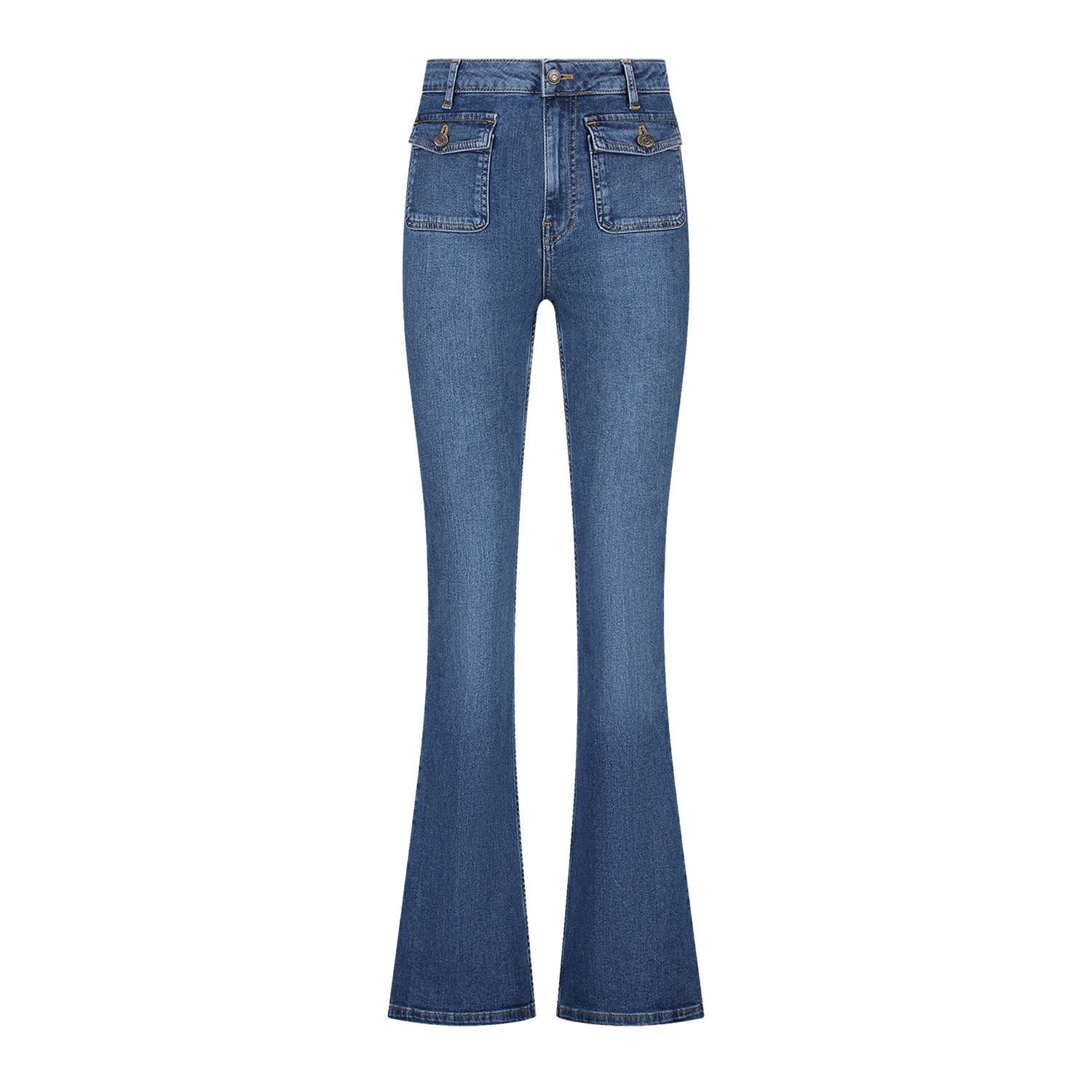 Fifth House x Chantal Janzen high waist flared jeans Bella dark blue denim