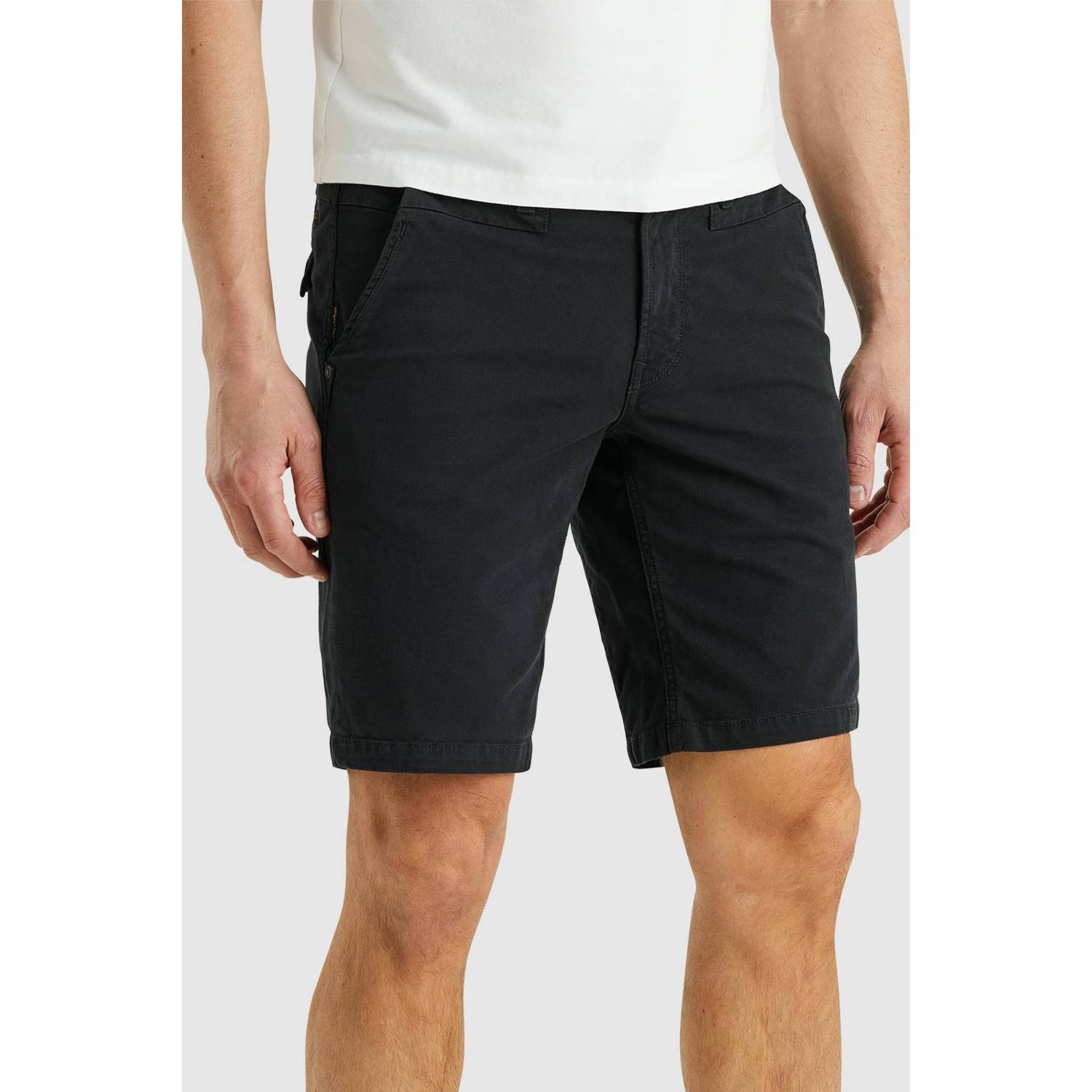 PME LEGEND Heren Broeken Twin Wasp Chino Shorts Fancy Structured Blauw