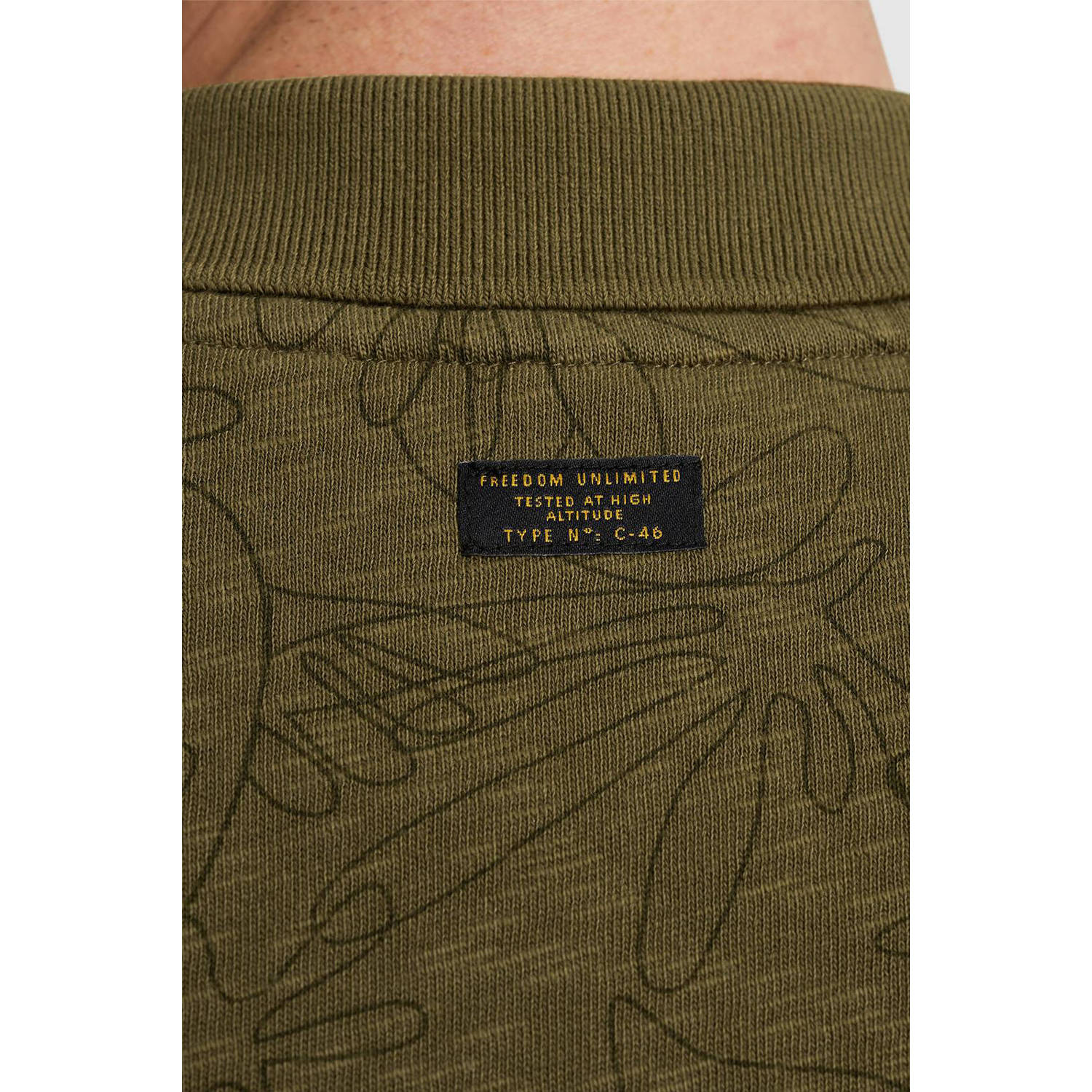 PME Legend regular fit polo met all over print groen