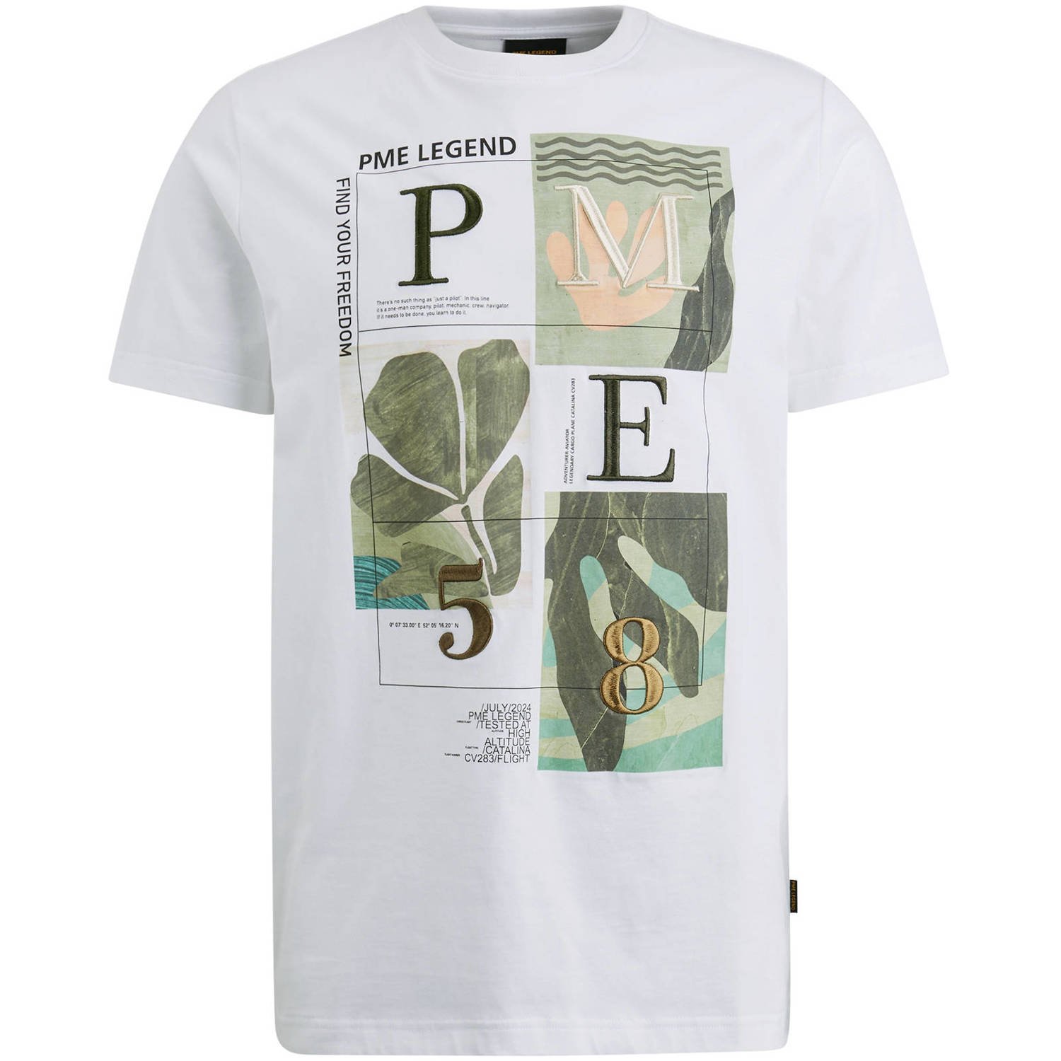 PME Legend T-shirt met printopdruk wit