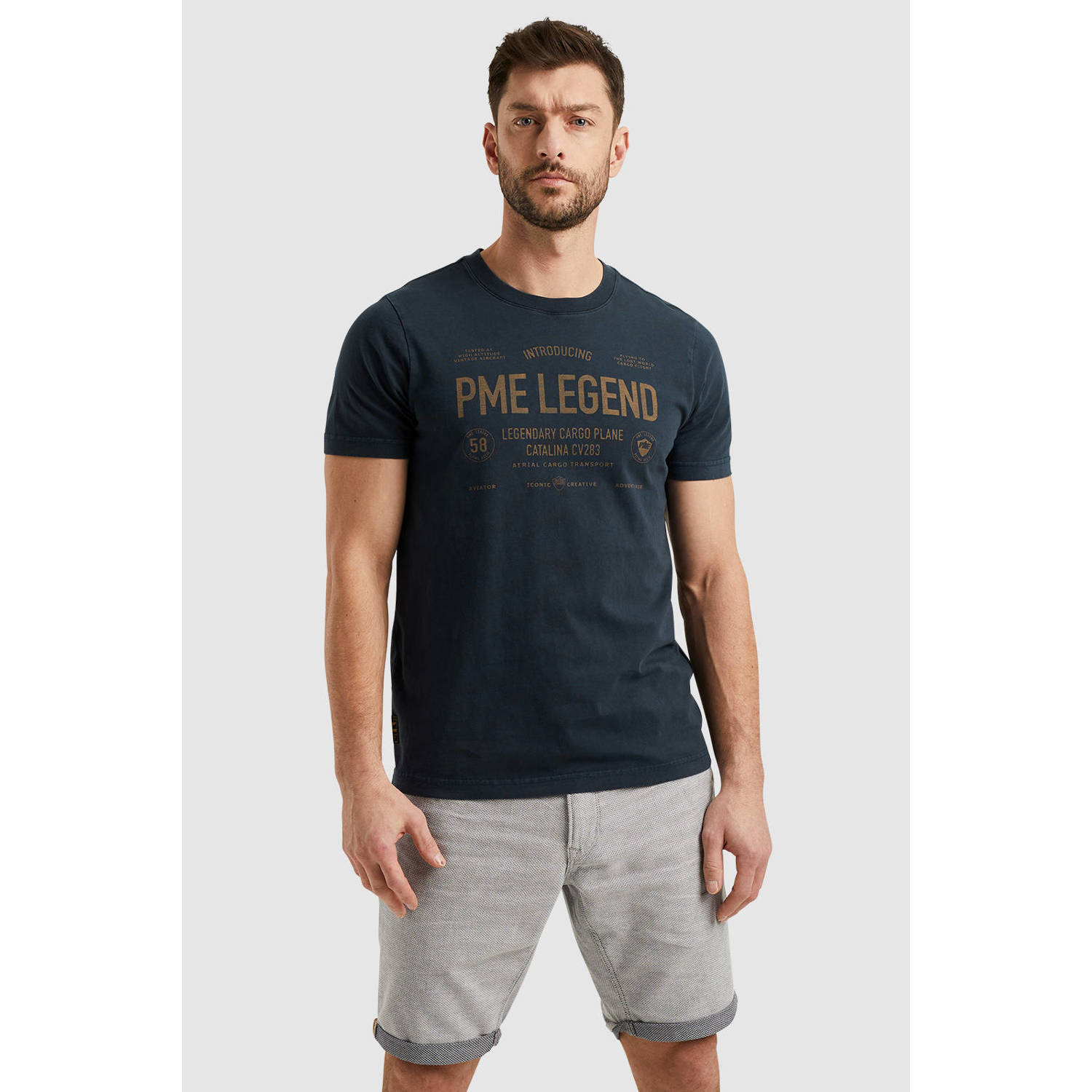 PME Legend T-shirt met printopdruk