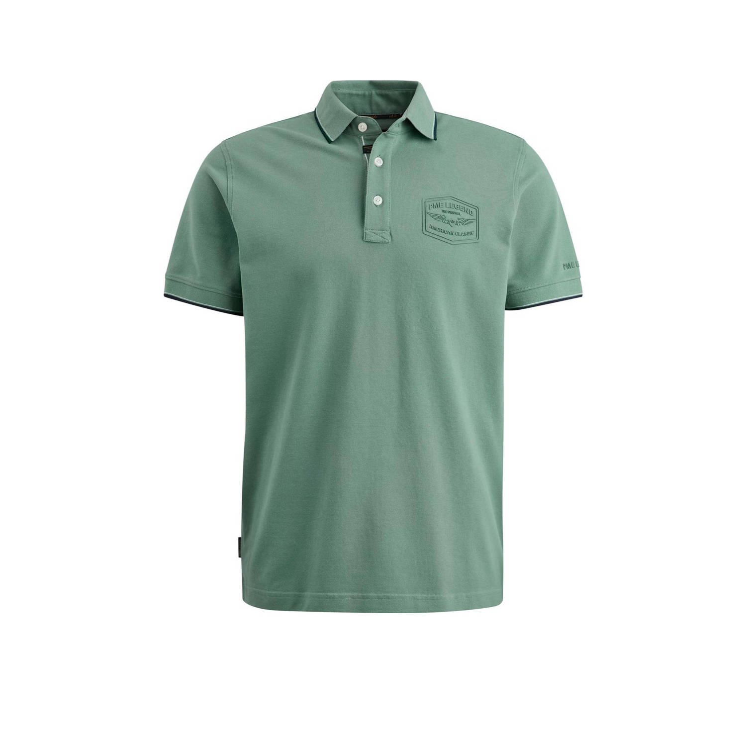 PME Legend regular fit polo met logo groen