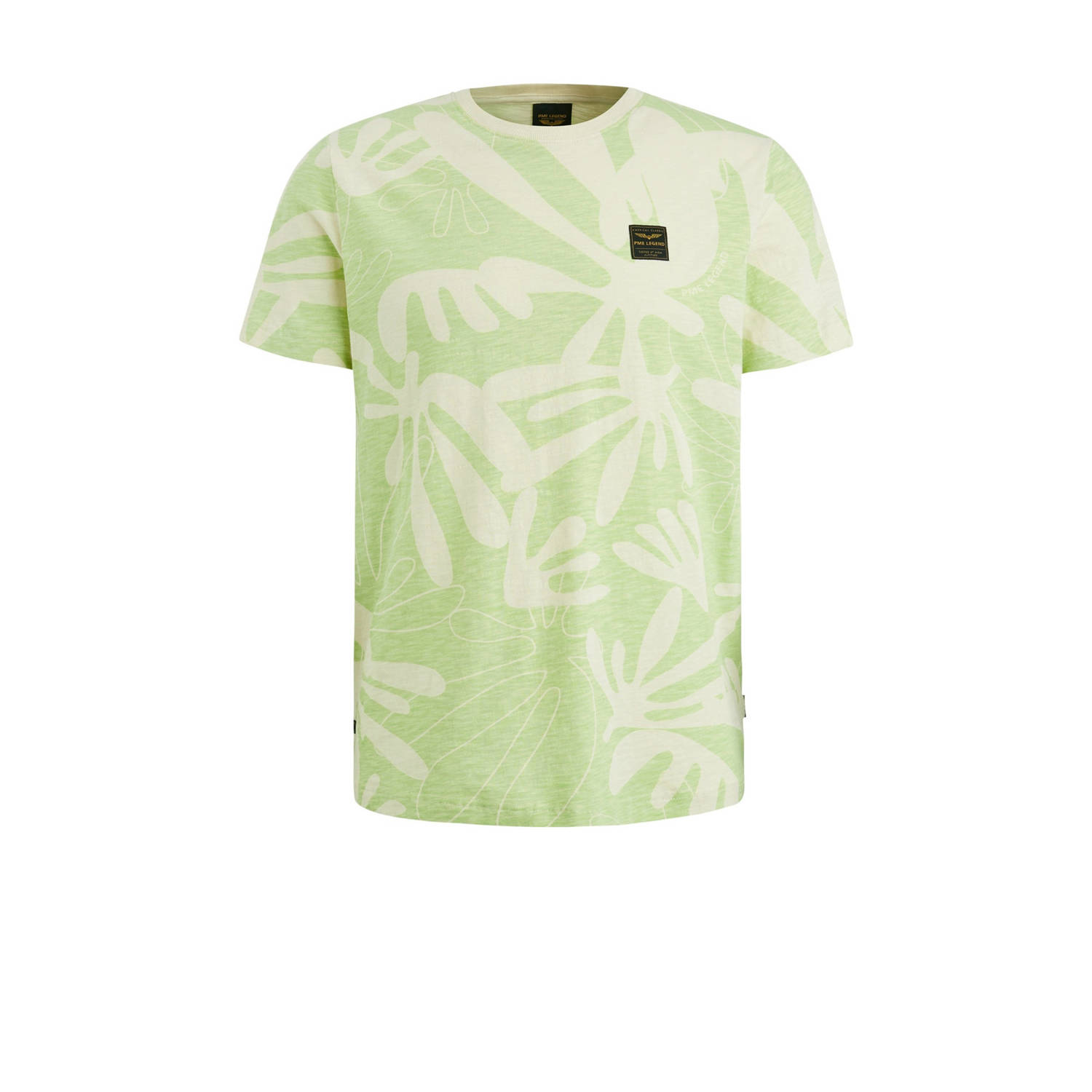 PME Legend T-shirt met all over print lichtgroen