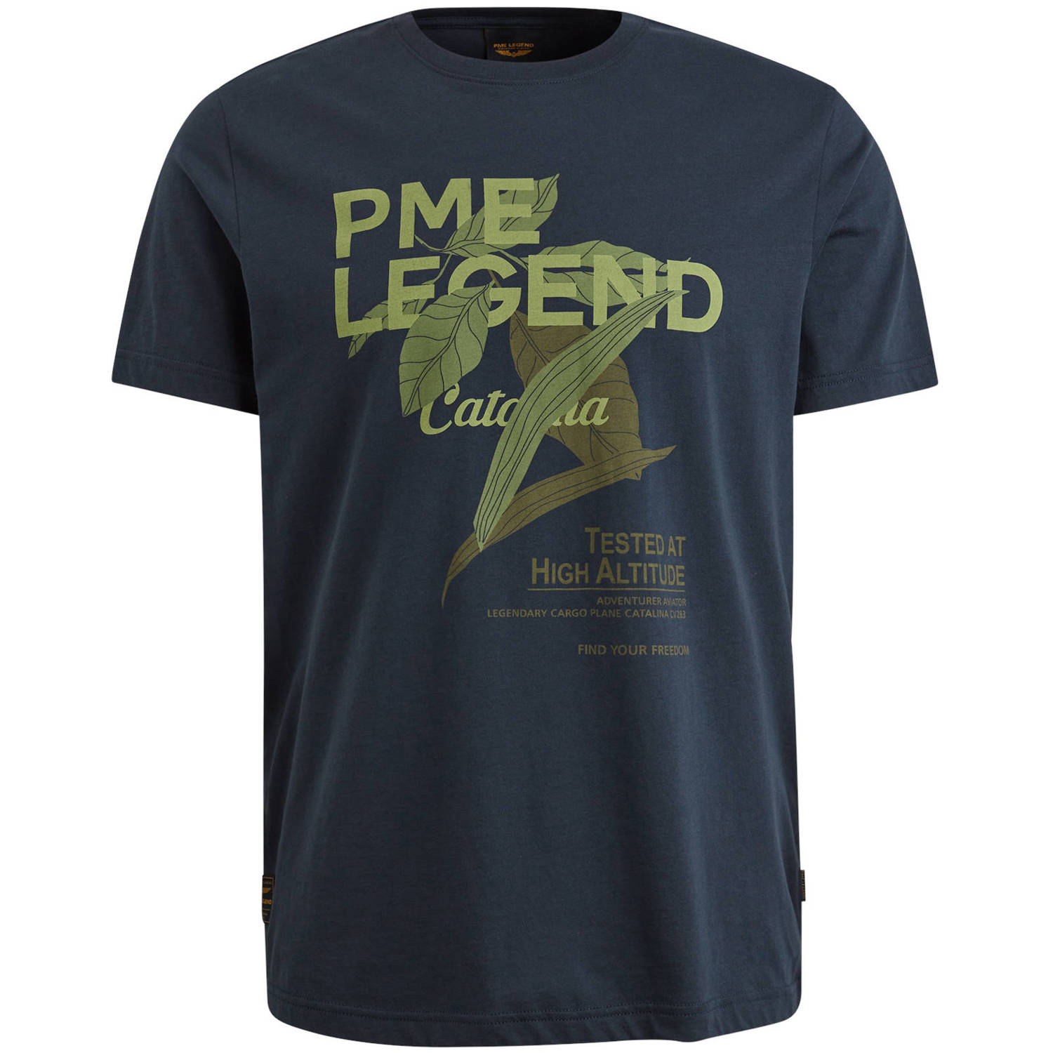 PME Legend T-shirt met printopdruk donkerblauw