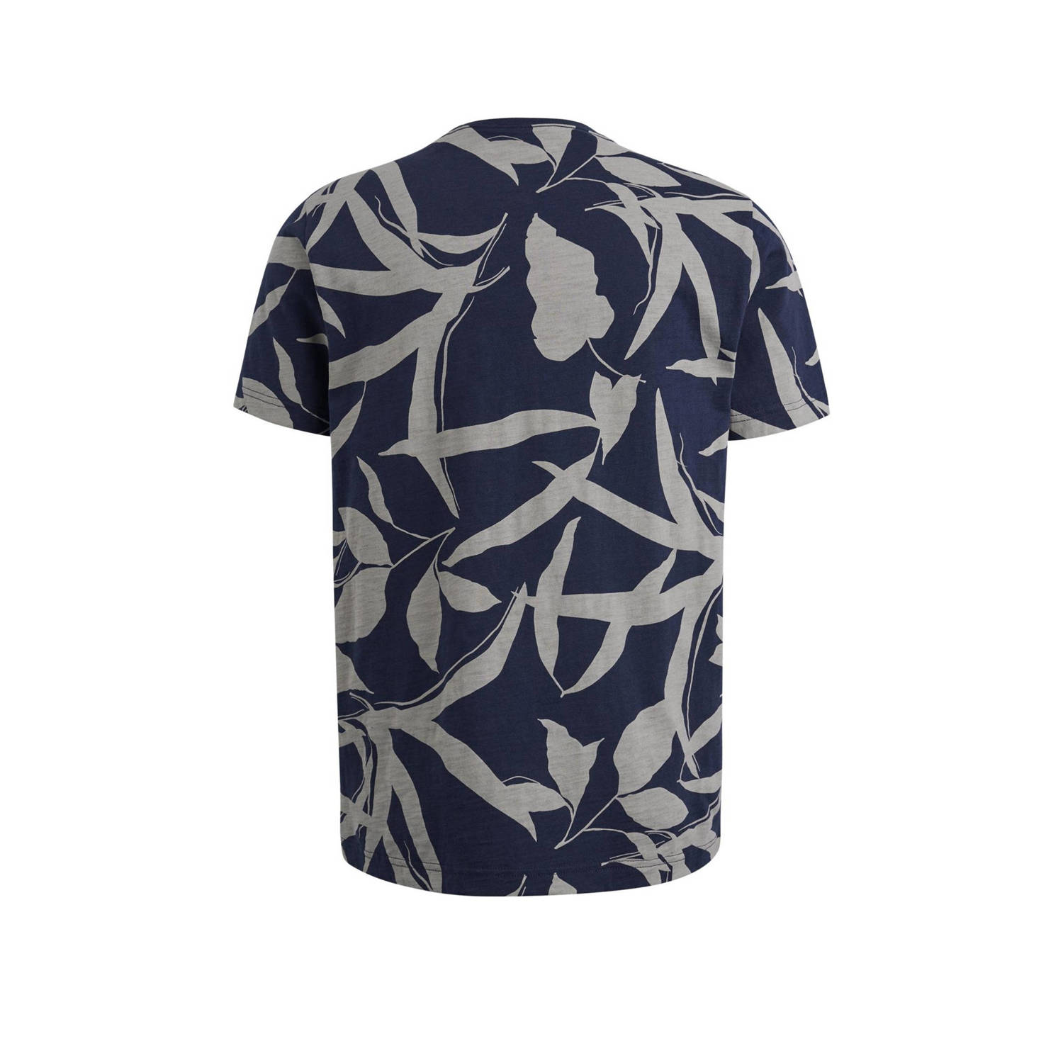 PME Legend T-shirt met all over print donkerblauw