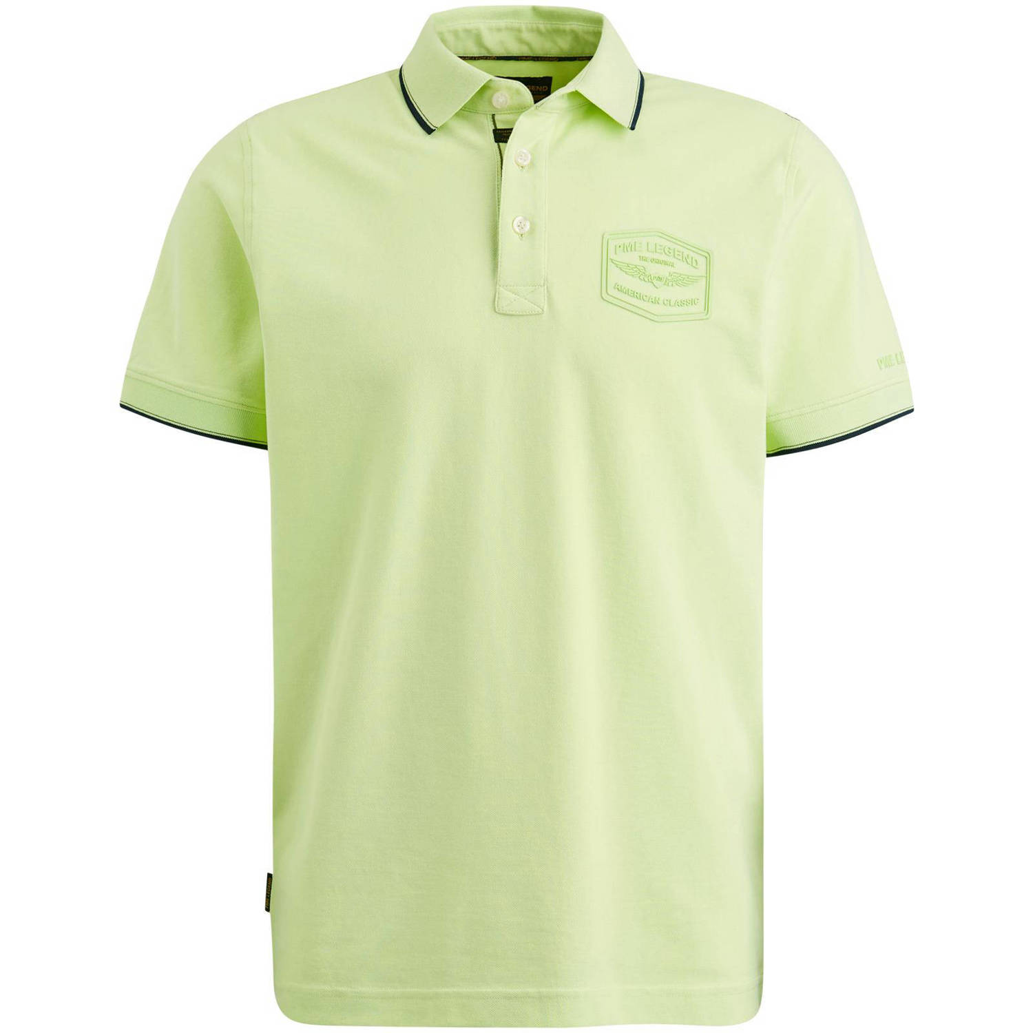 PME Legend regular fit polo met logo lichtgroen