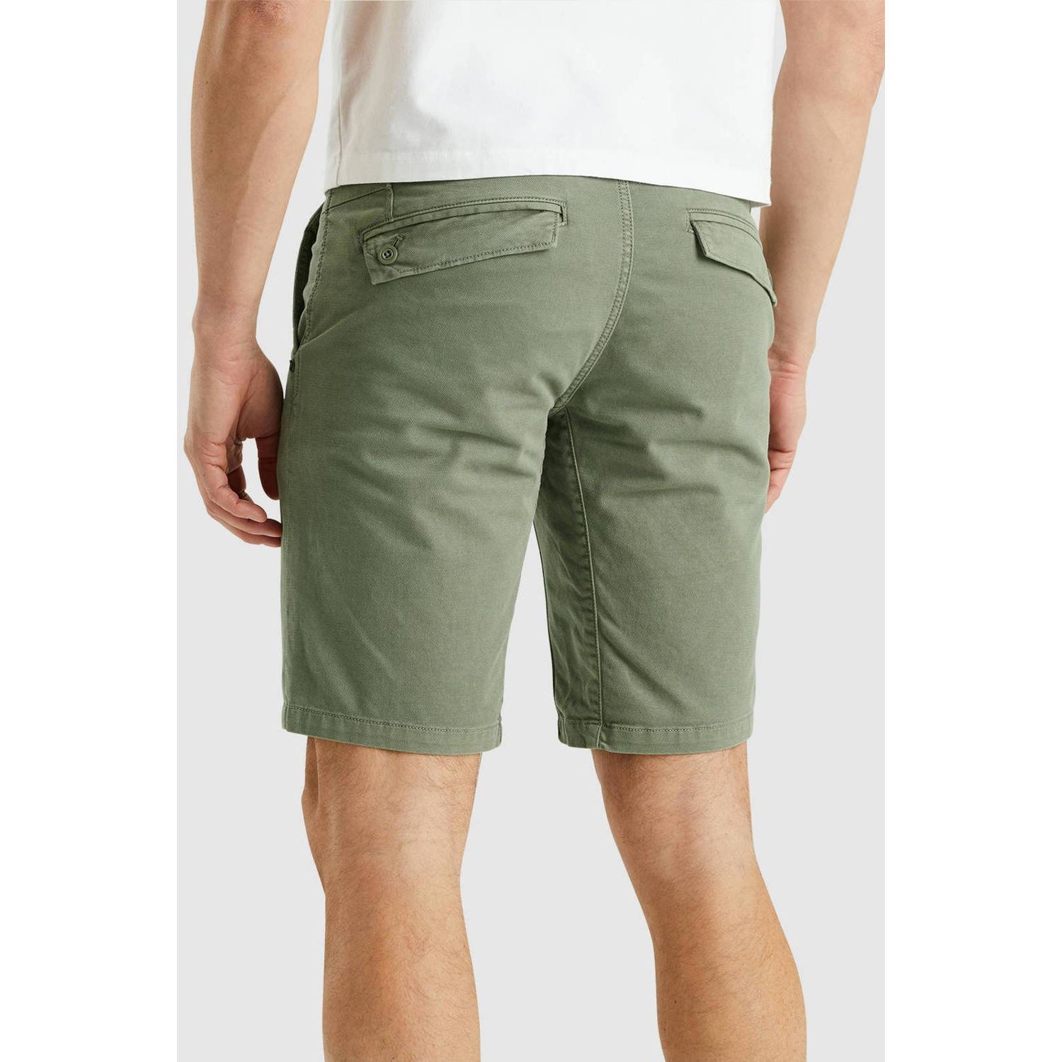 PME LEGEND Heren Broeken Twin Wasp Chino Shorts Fancy Structured Groen