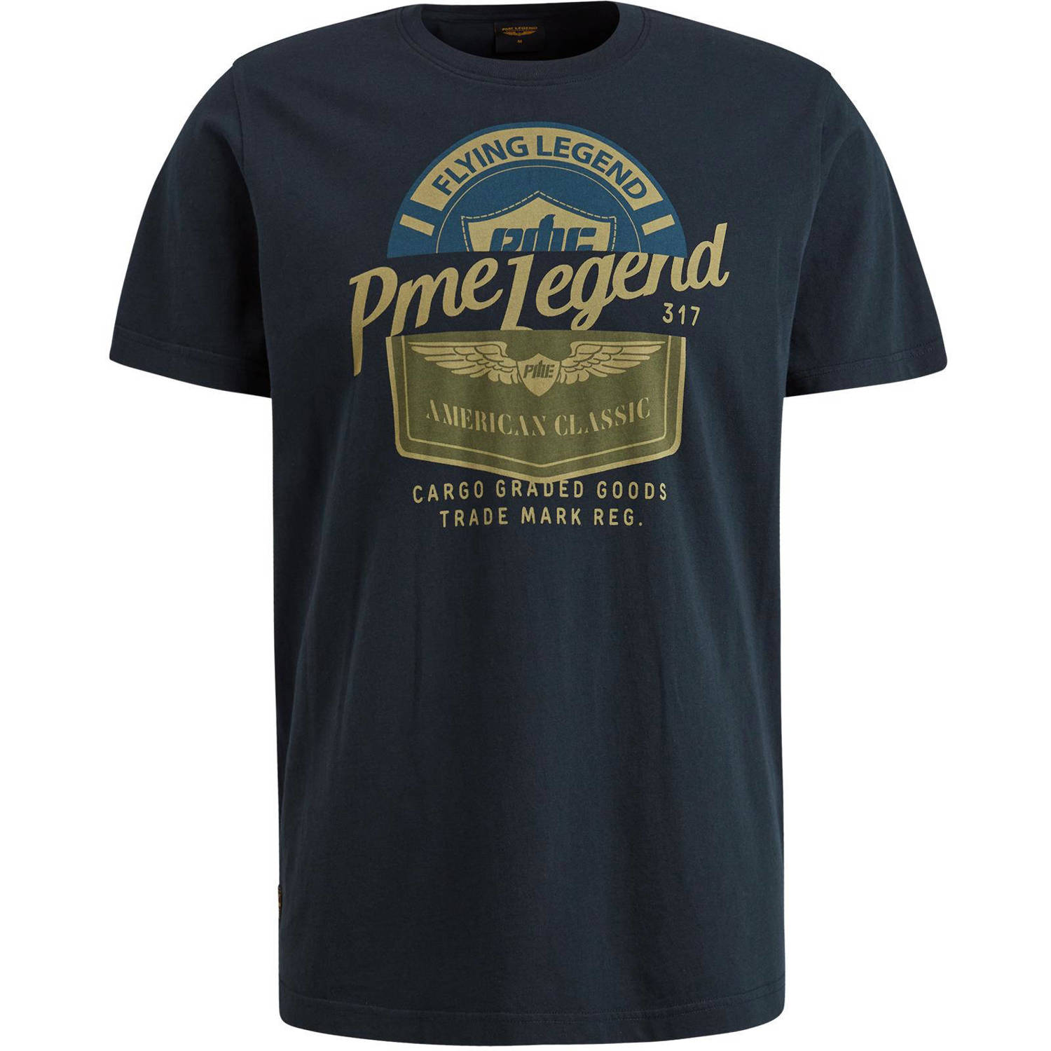 PME Legend T-shirt met printopdruk donkerblauw