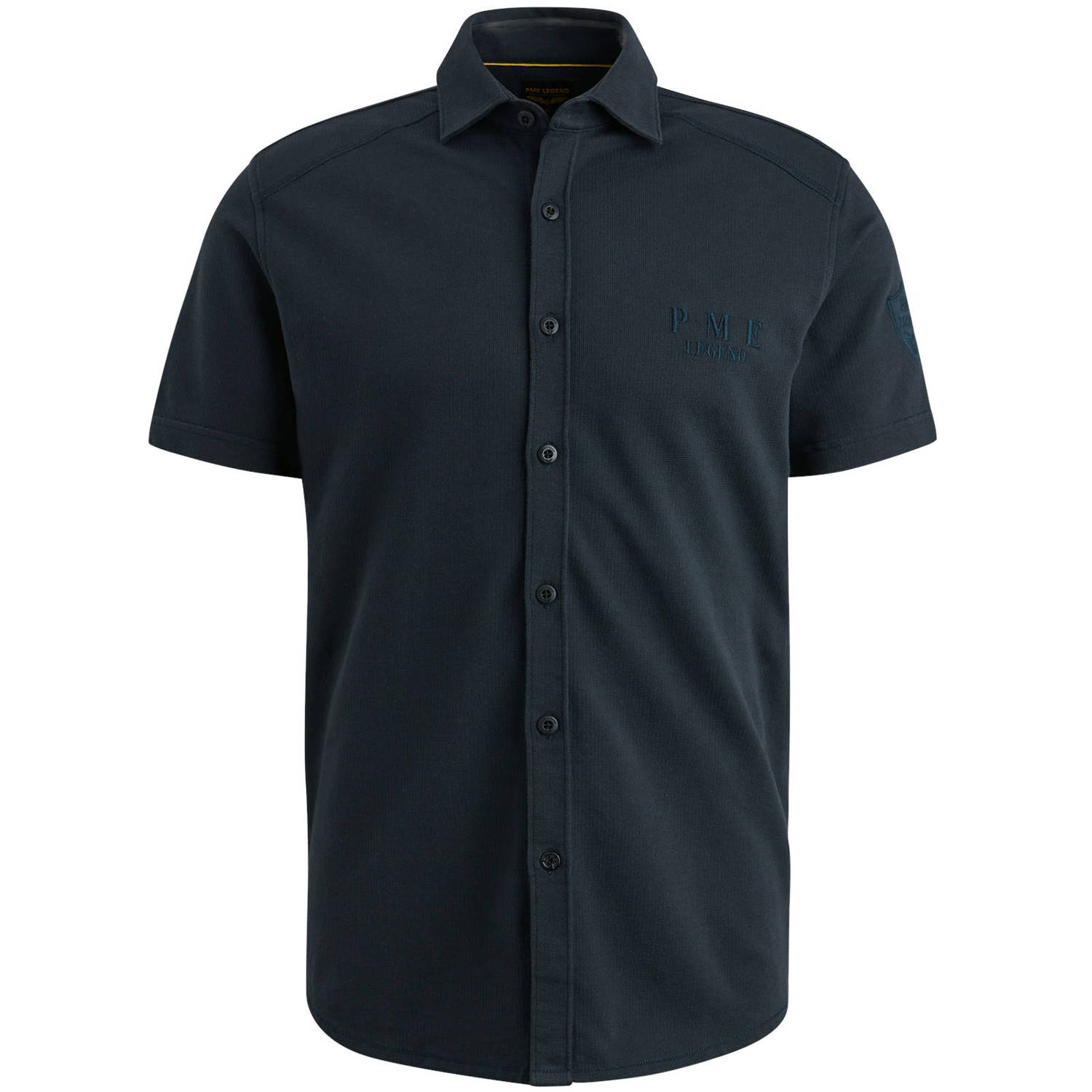PME Legend regular fit overhemd met logo donkerblauw