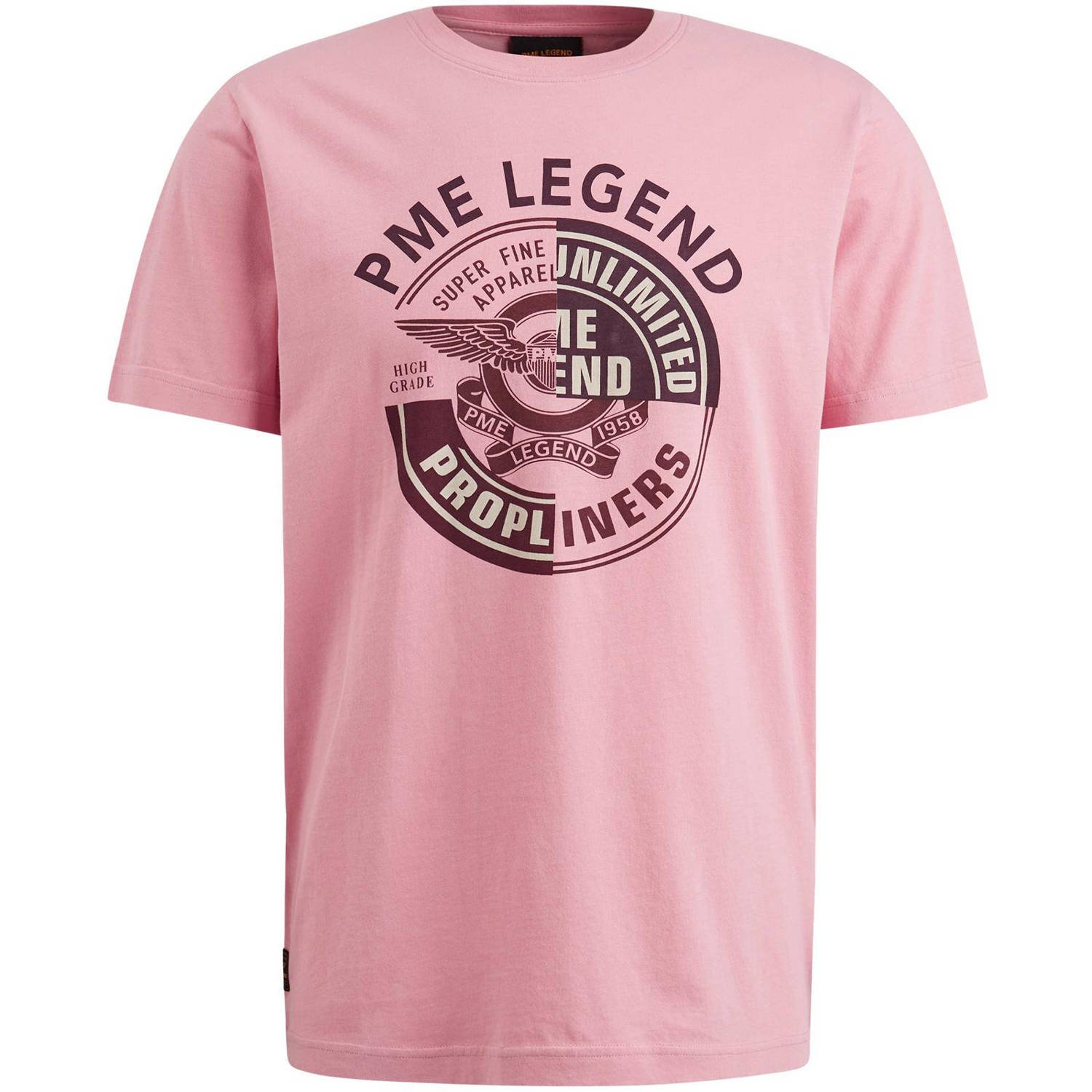 PME LEGEND Heren Polo's & T-shirts Short Sleeve R-neck Single Jersey Lw Play Roze