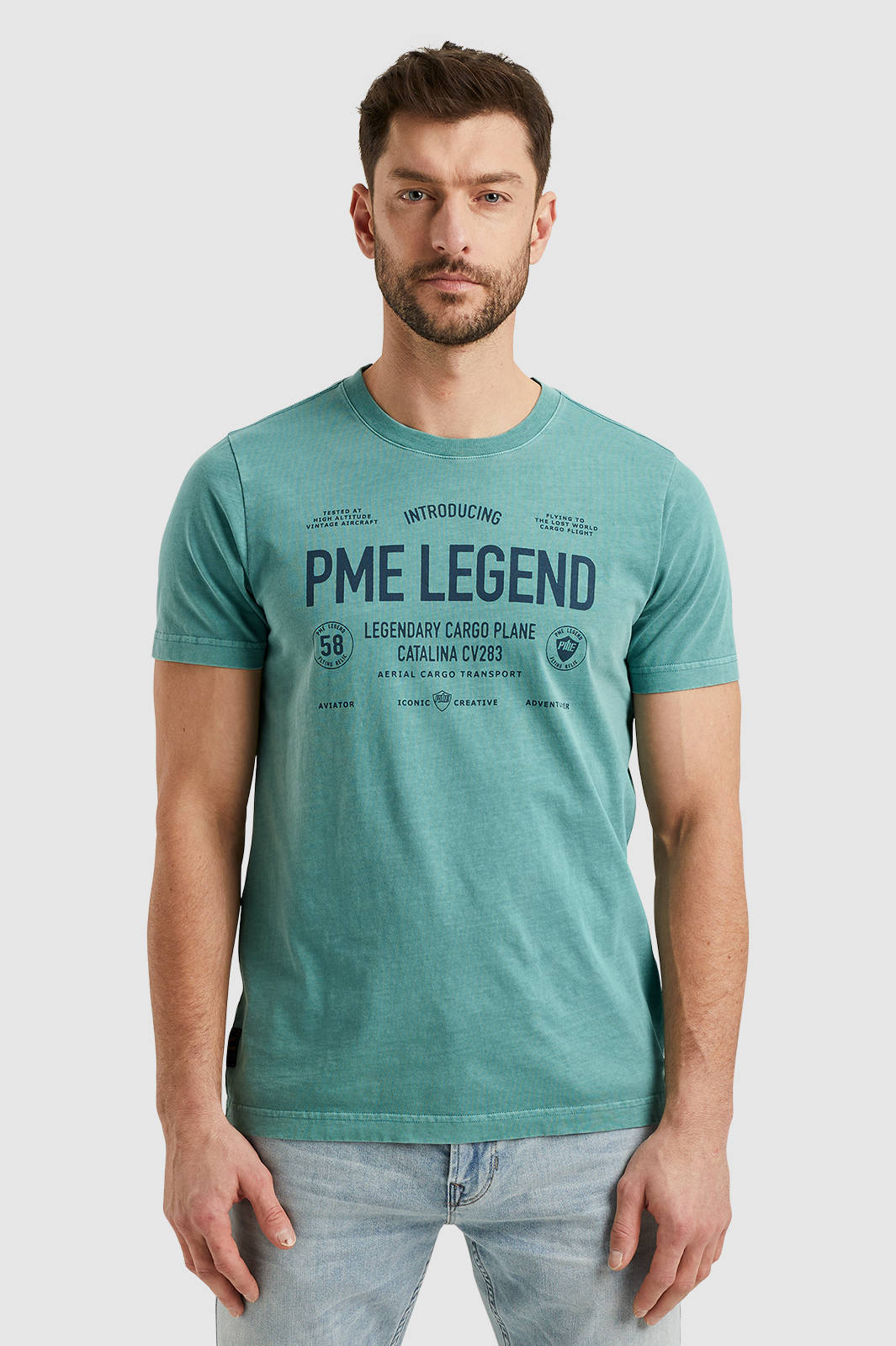 PME Legend T shirt met printopdruk groen wehkamp