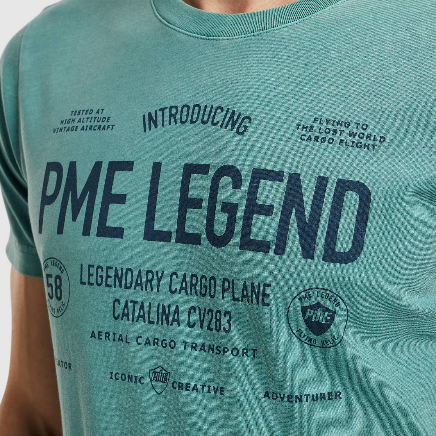 PME Legend T-shirt met printopdruk groen
