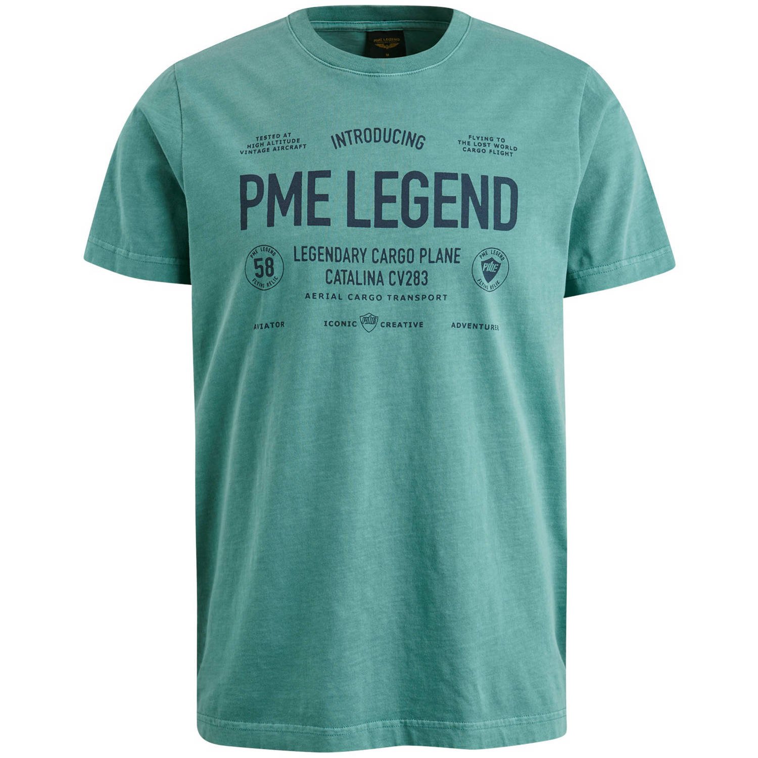 PME Legend T-shirt met printopdruk blauw