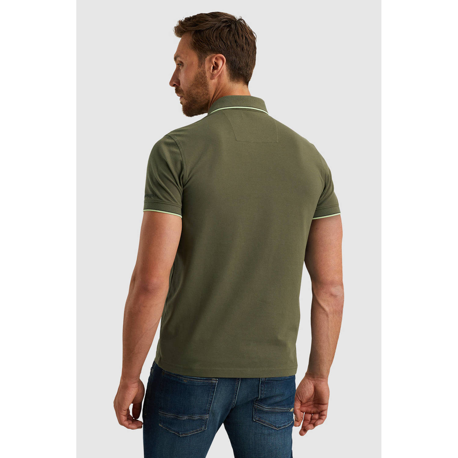 PME Legend regular fit polo met logo donkergroen