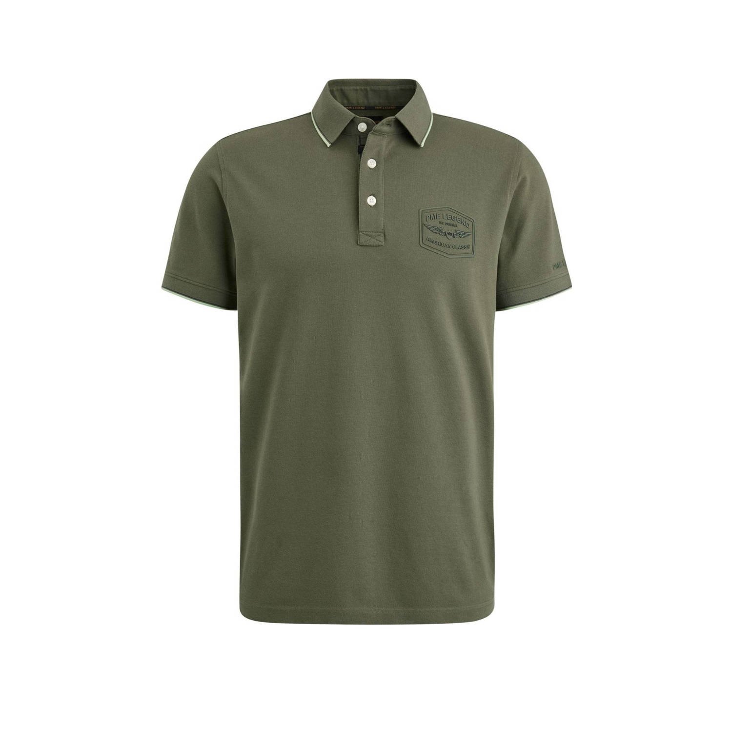 PME LEGEND Heren Polo's & T-shirts Short Sleeve Polo Stretch Pique Package Groen