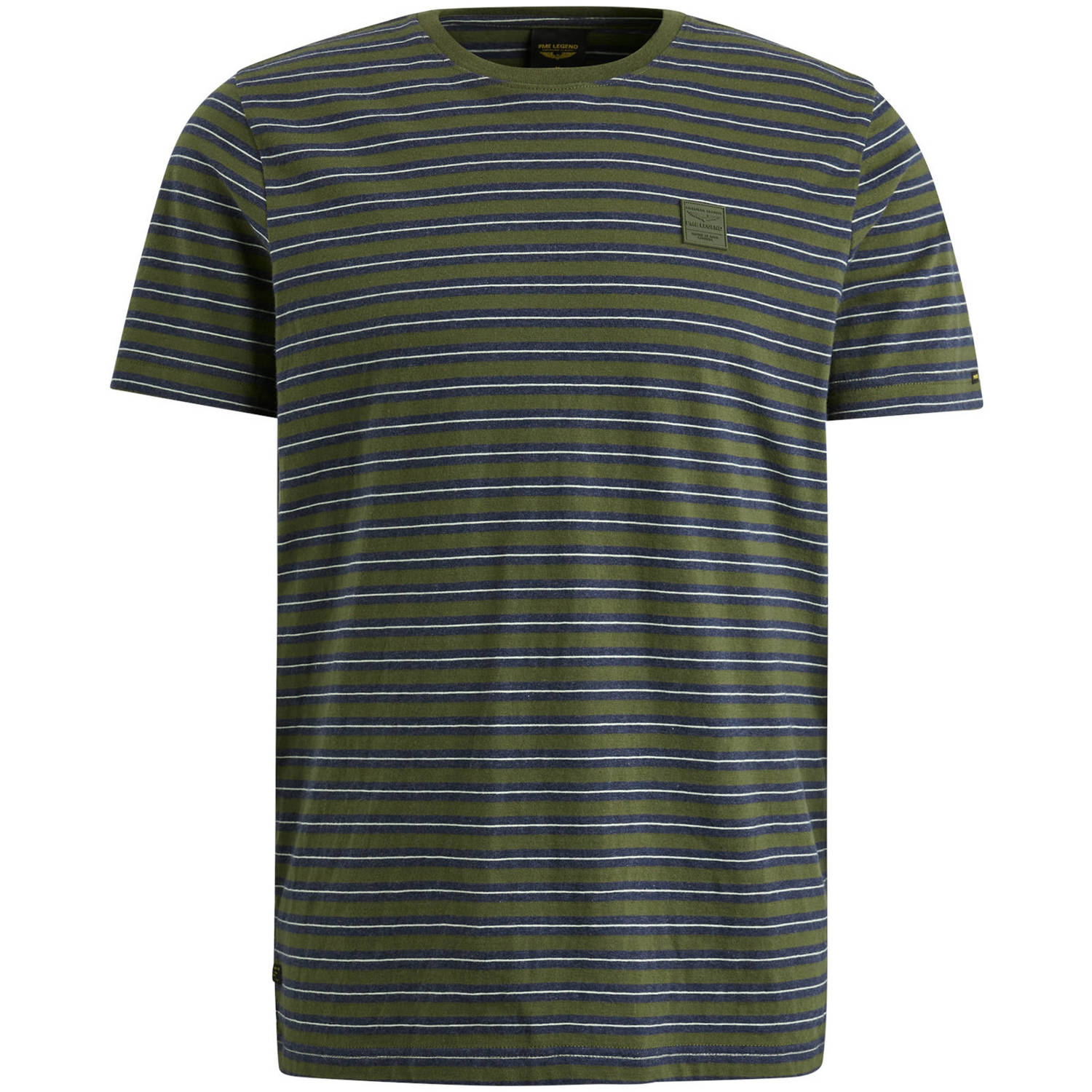 PME Legend gestreept regular fit T-shirt groen