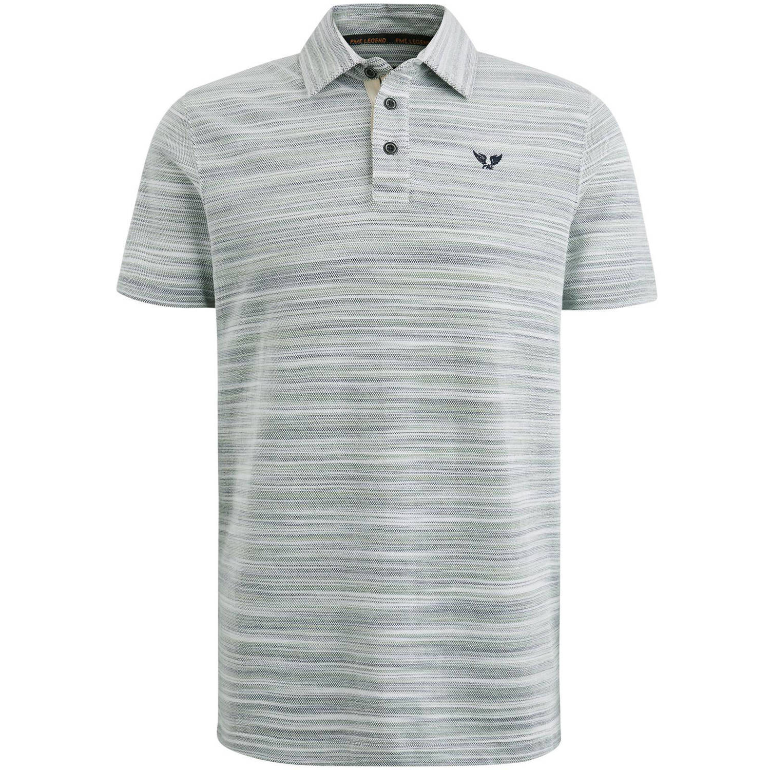PME Legend gemêleerde regular fit polo lichtgroen