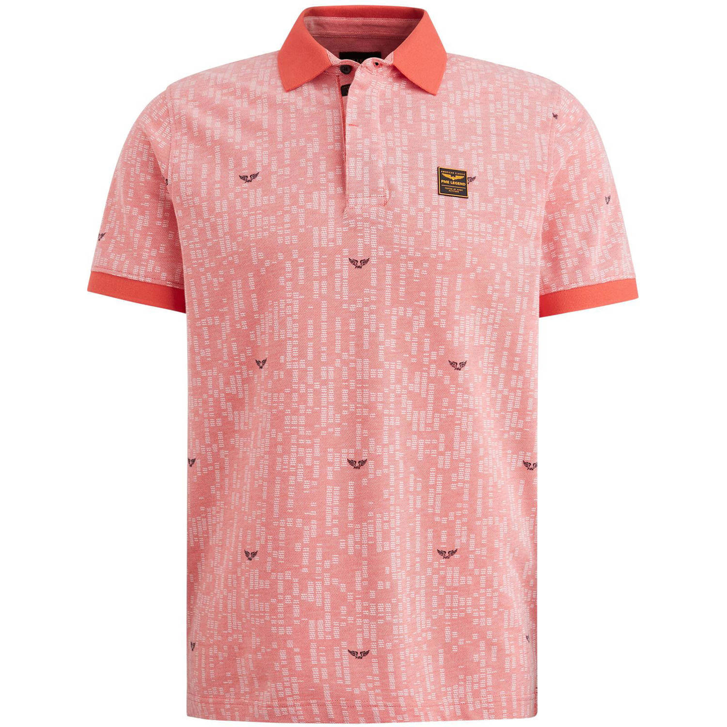 PME Legend Tweekleurige Piqué Korte Mouw Polo Red Heren