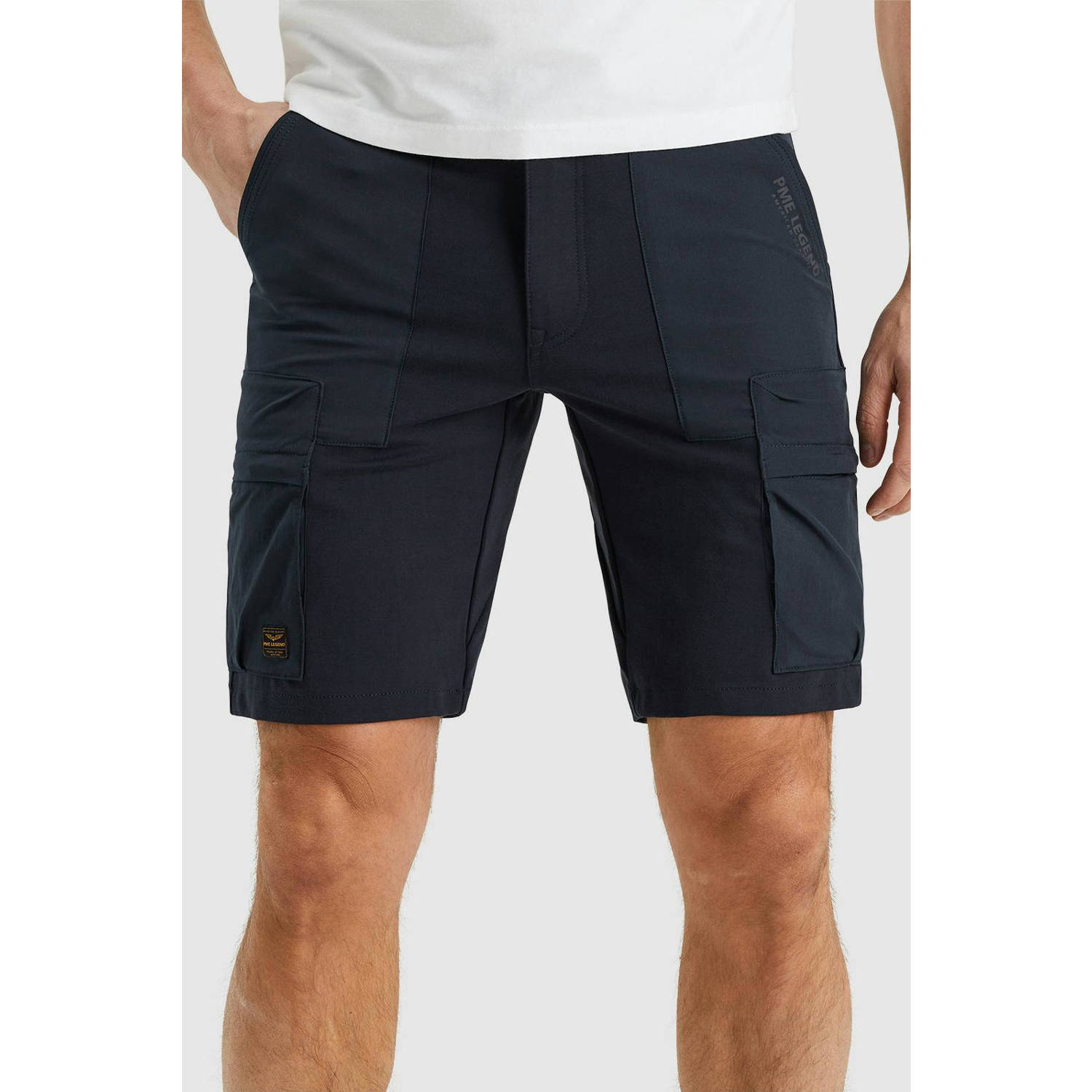 PME Legend regular fit cargo short AIRYLON met logo donkerblauw