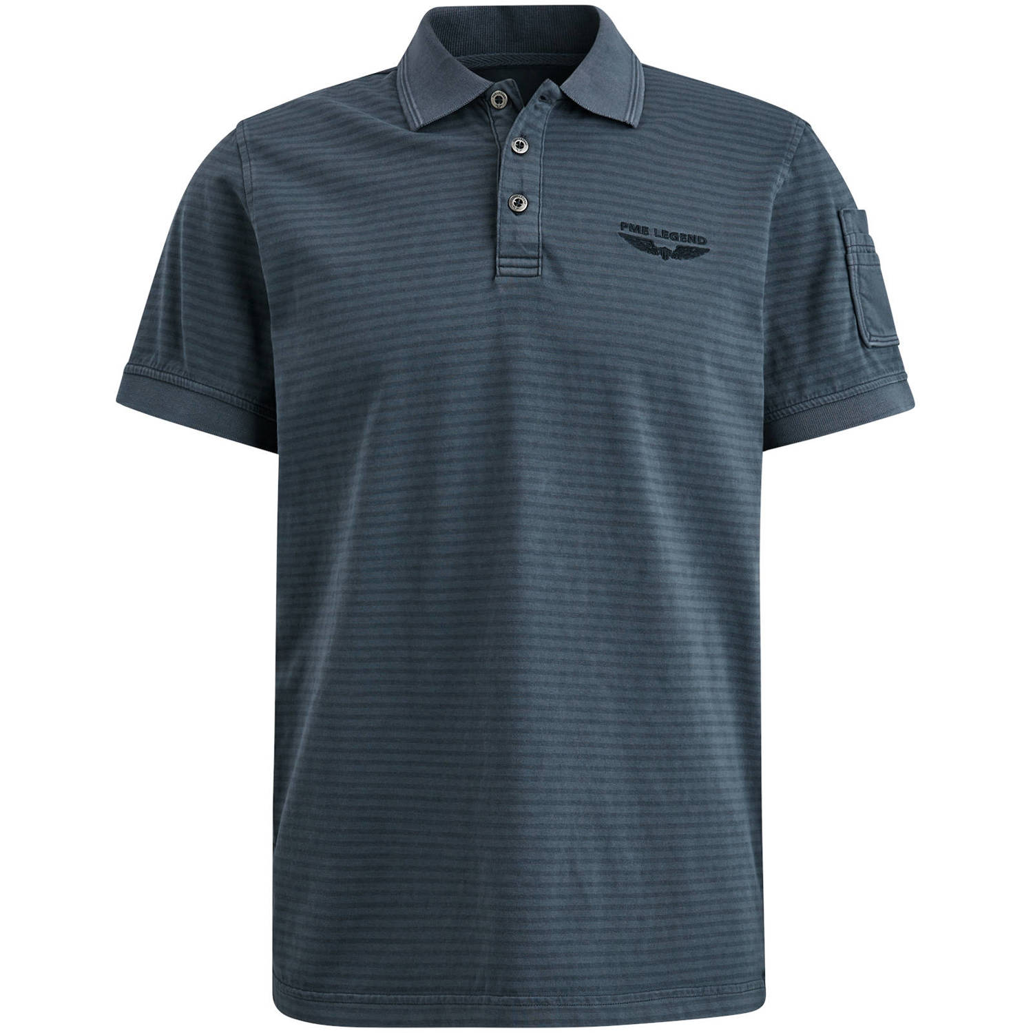 PME Legend gestreepte polo blauw