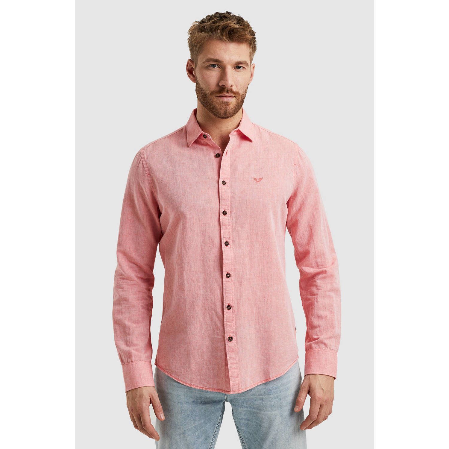 PME Legend regular fit overhemd met logo roze