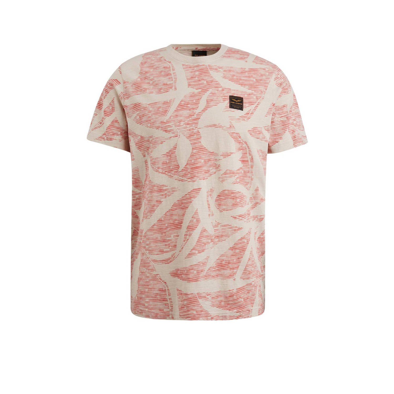 PME Legend T-shirt met all over print rood