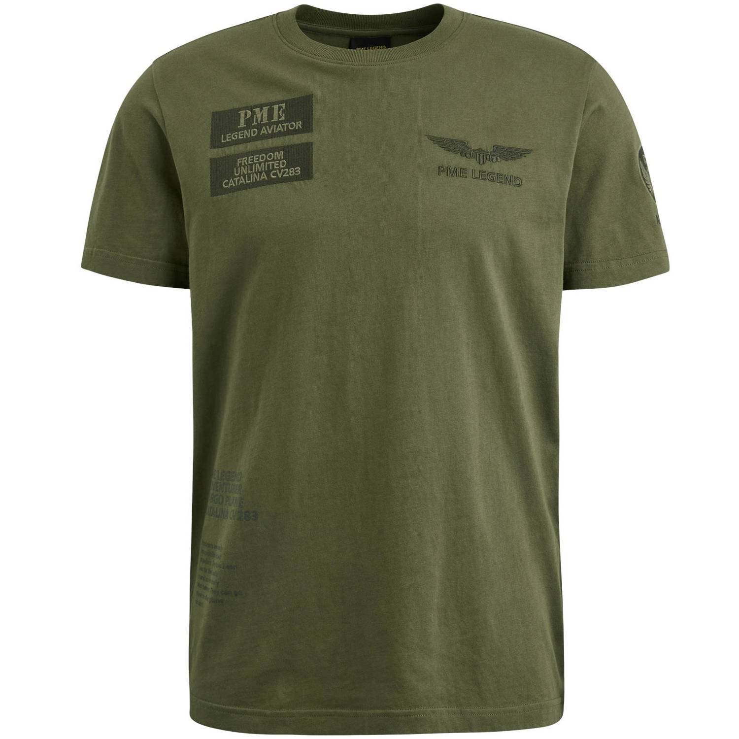 PME Legend Korte Mouw R-hals Jersey T-shirt Green Heren