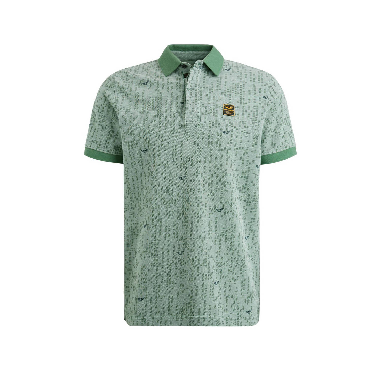 PME Legend Twee-Tone Piqué Korte Mouw Polo Green Heren