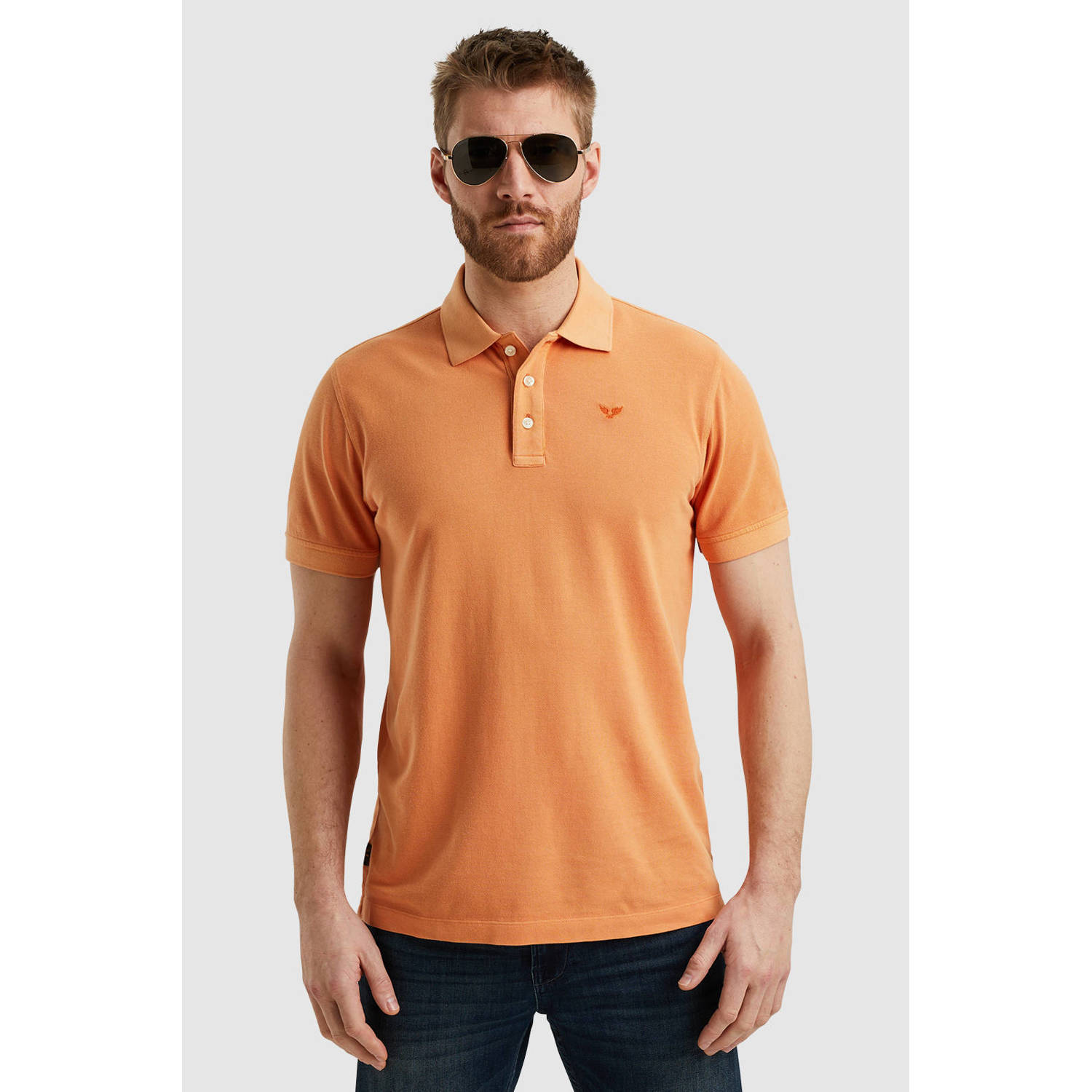 PME Legend regular fit polo met logo oranje