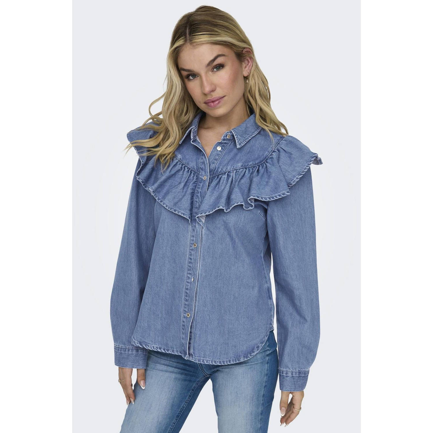 ONLY blouse medium blue denim