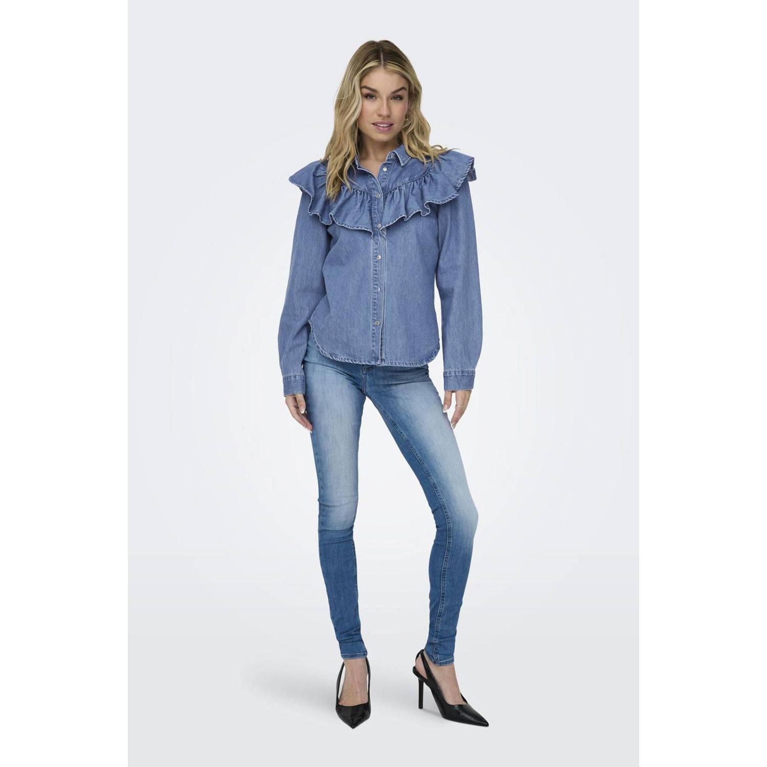 ONLY blouse medium blue denim
